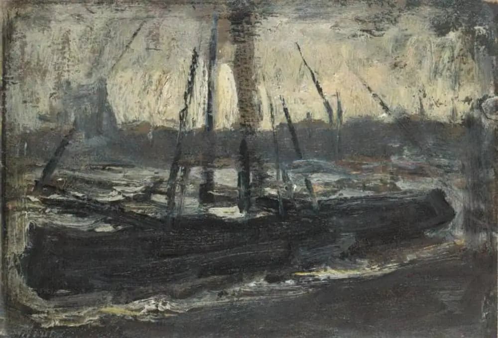 Moored Tjalk in Purple