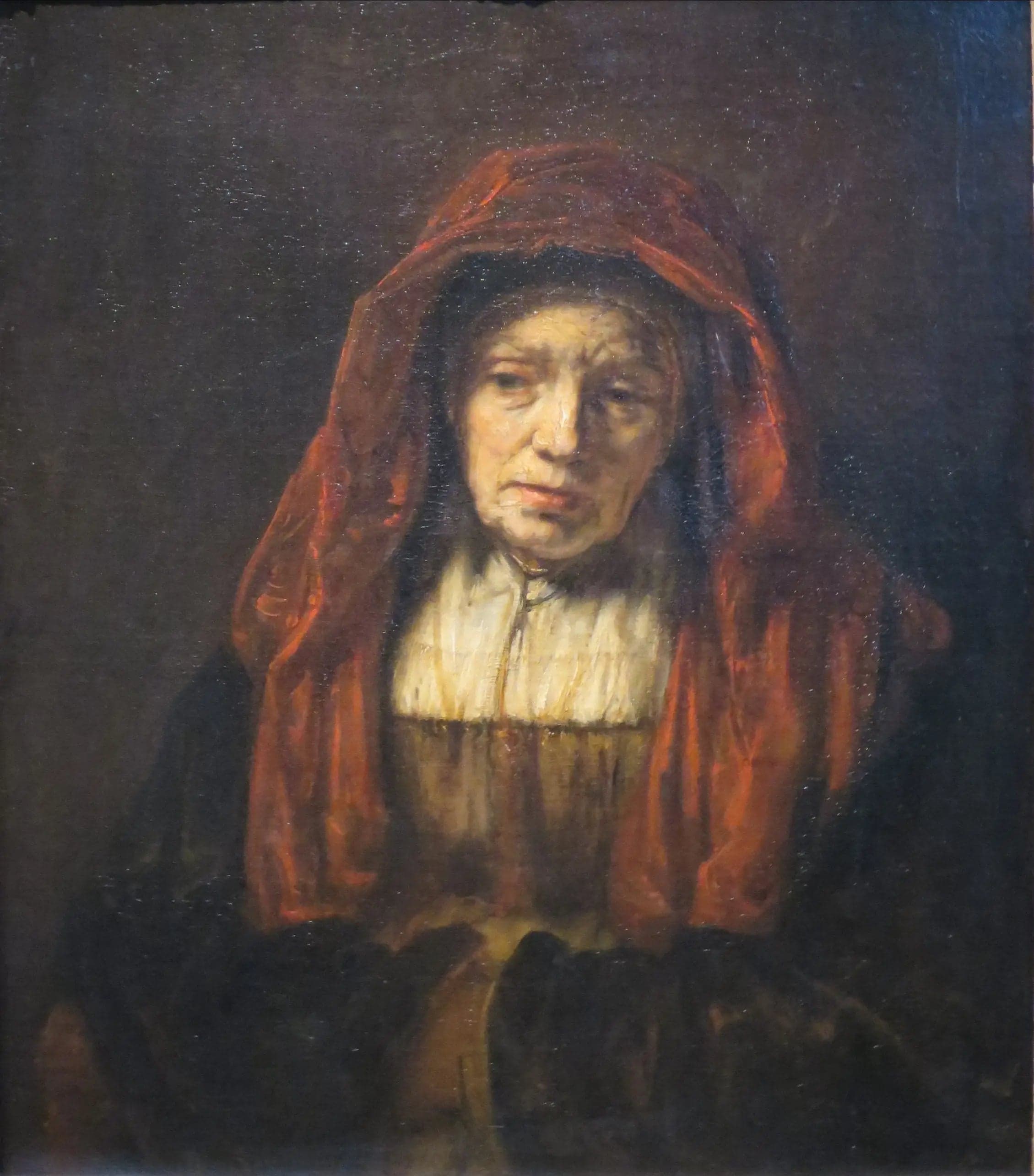 Portrait of an elderly woman.