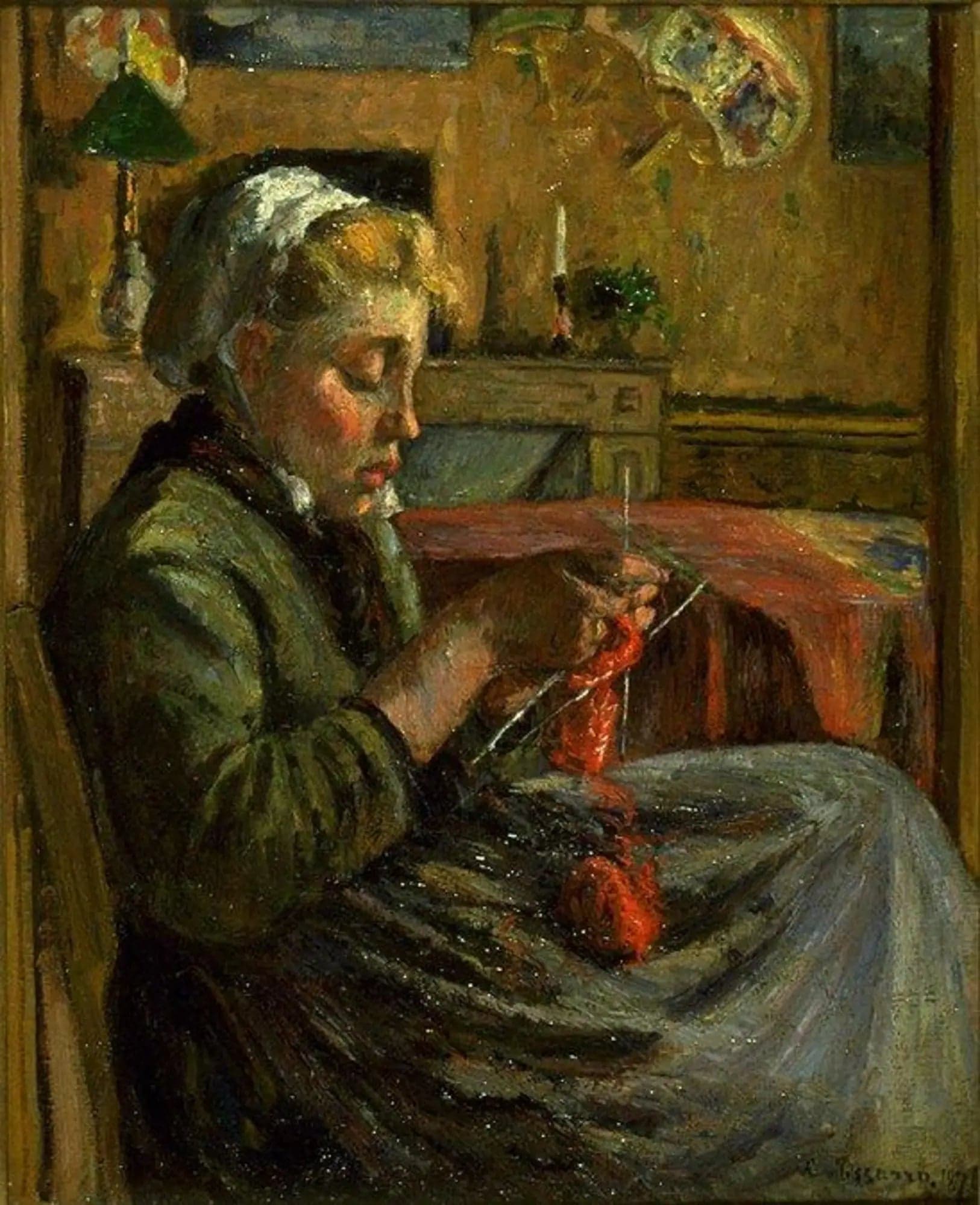 Young Girl Knitting
