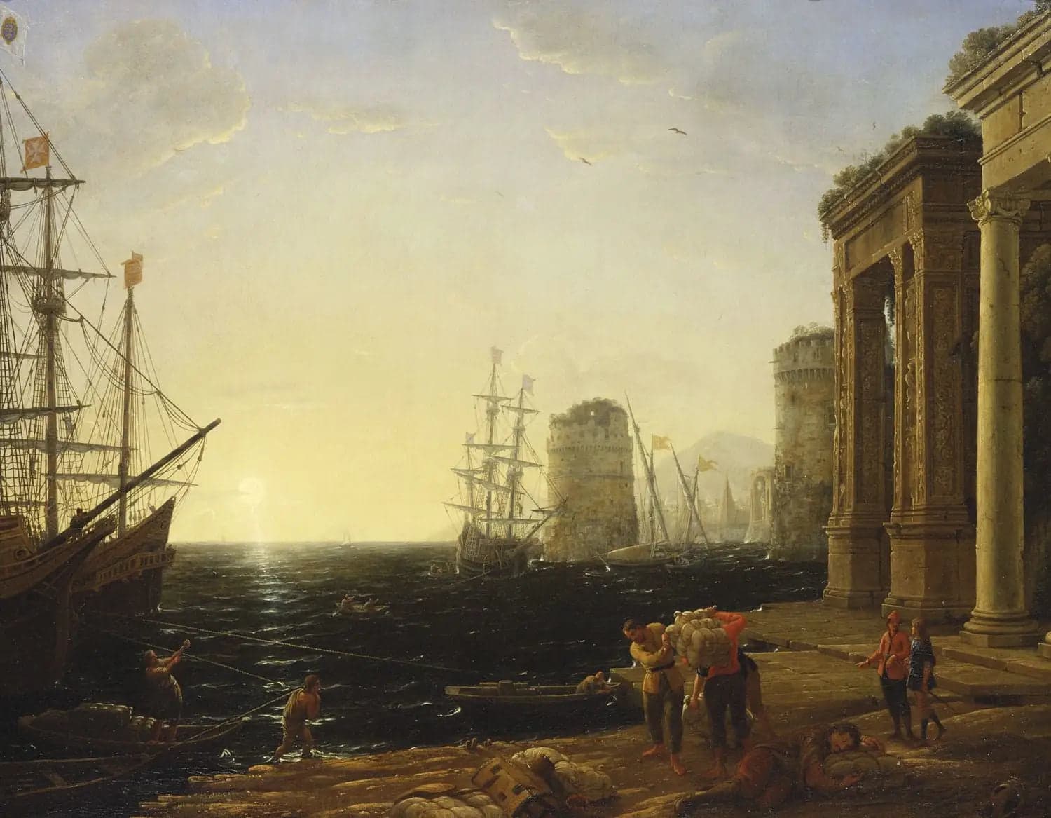 Port Scene at Sunset
