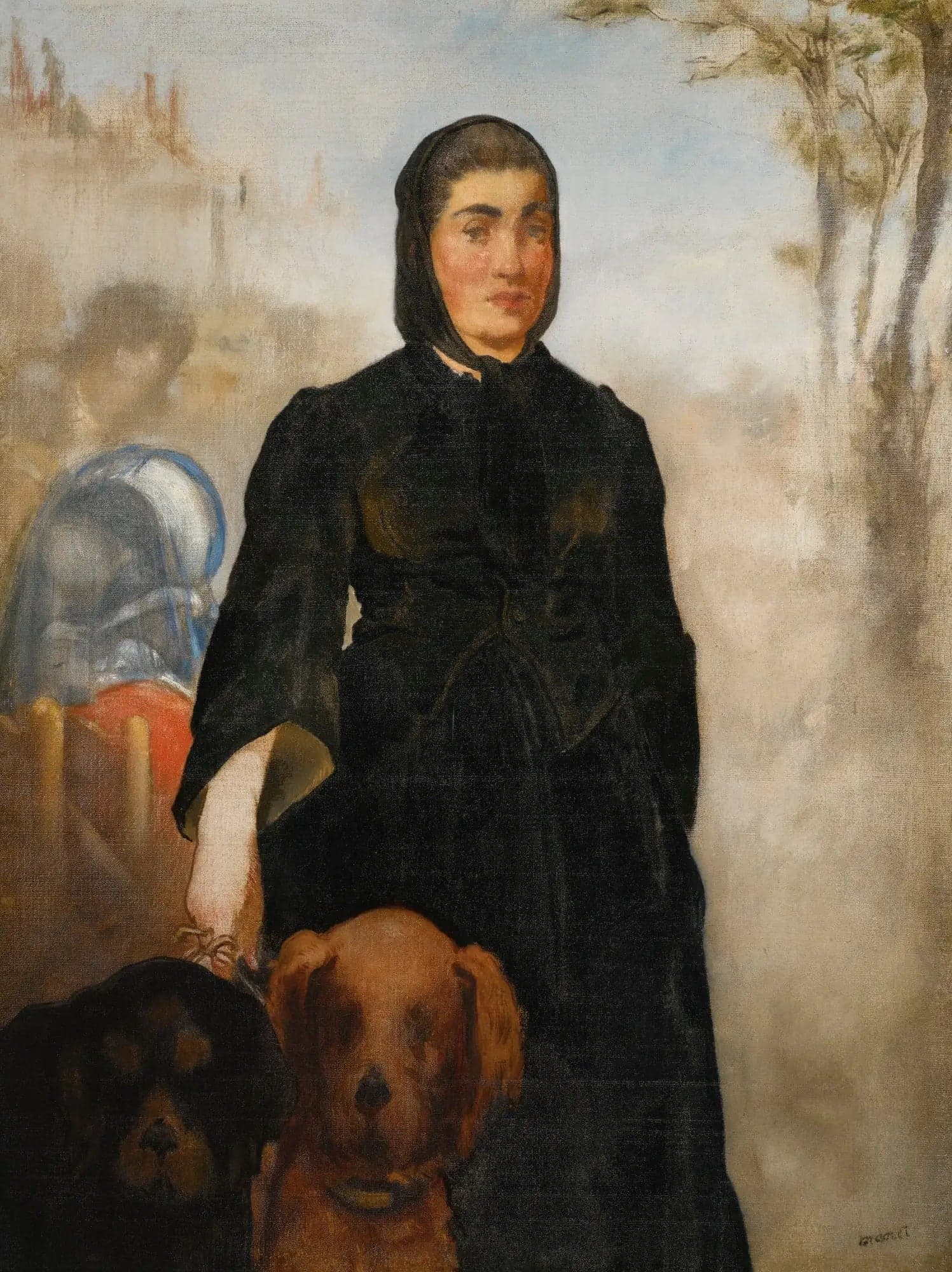 Woman with Dogs