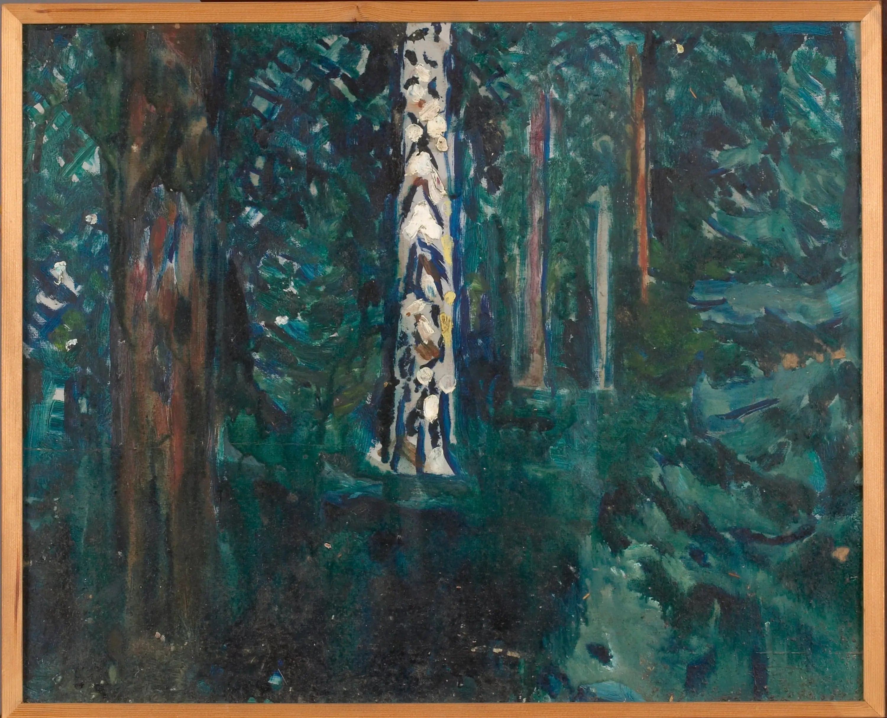 Forest with Birch Trunks