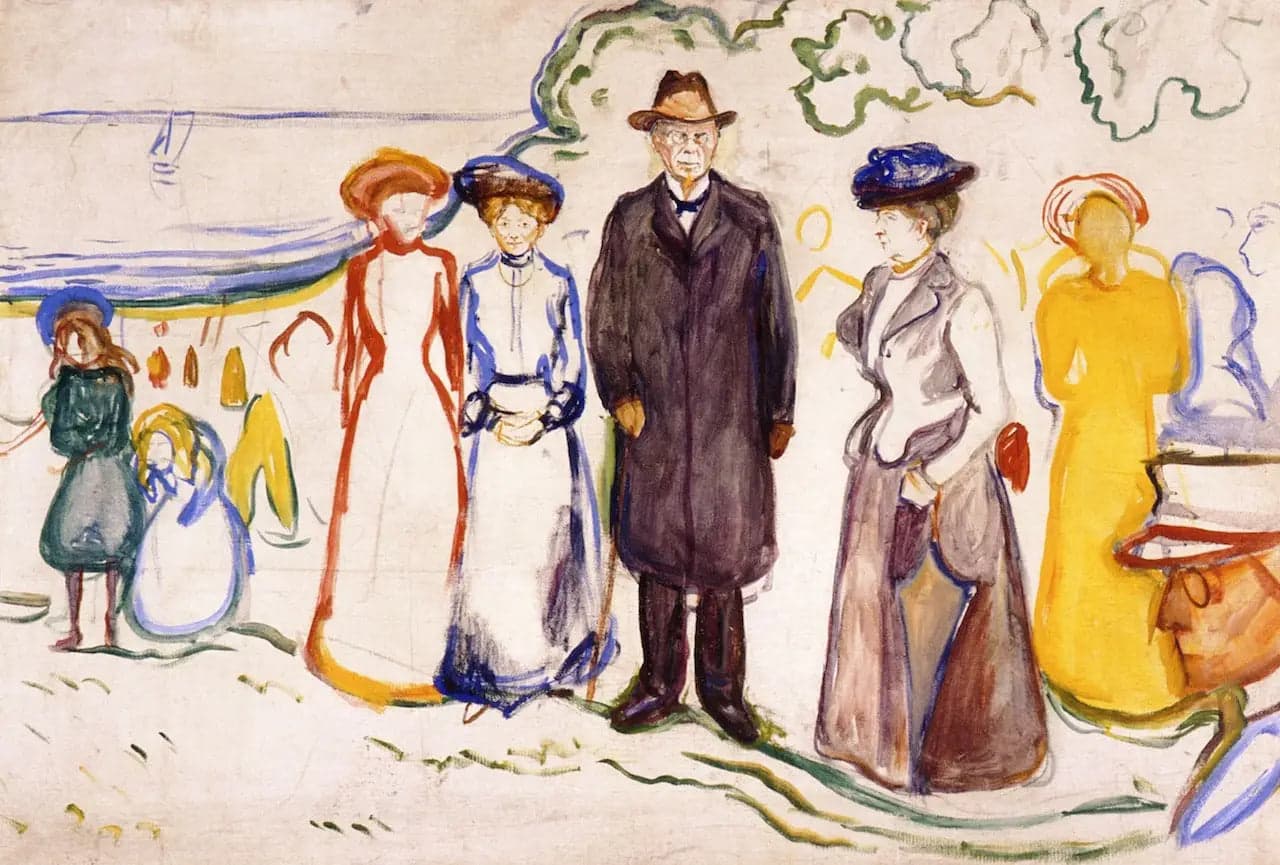 Jonas Lie with his family