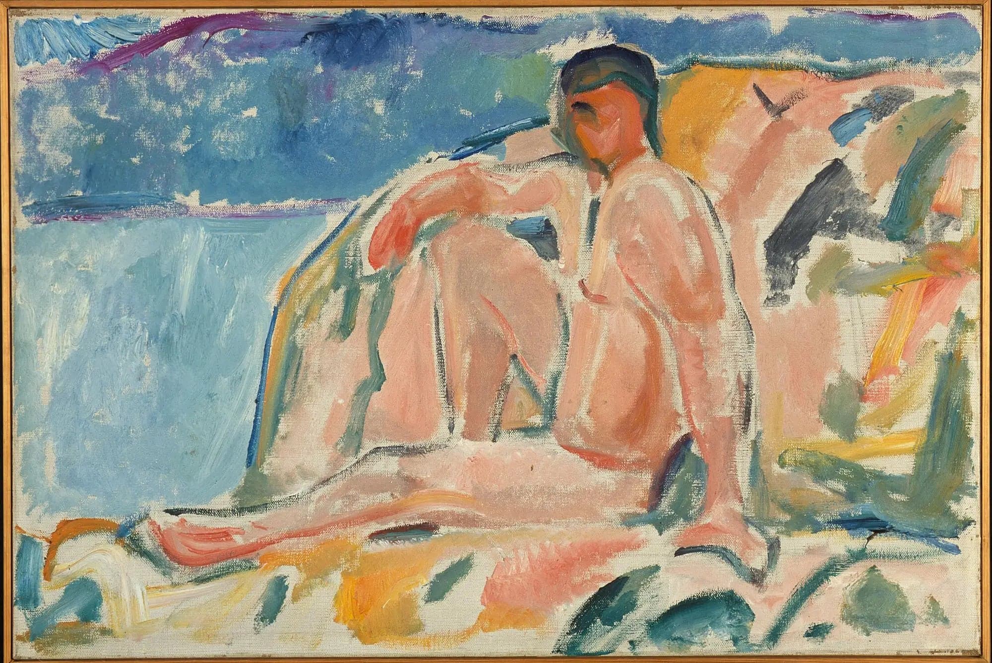 Nude Man on a Rock