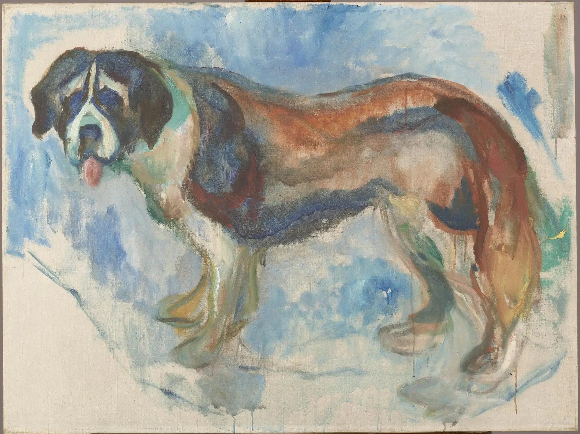 Saint Bernard in the Snow