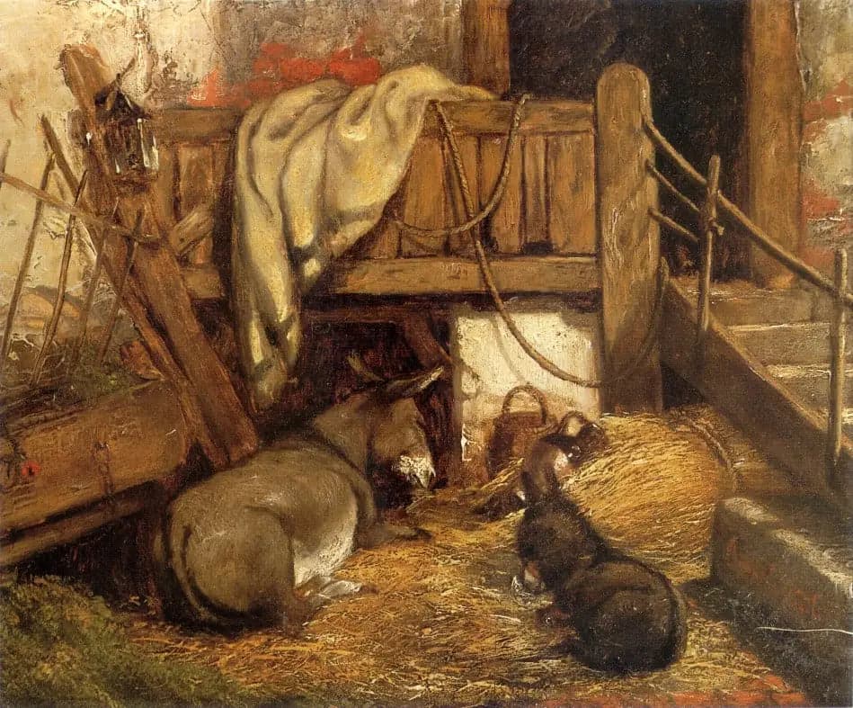 Donkeys in the Stable.