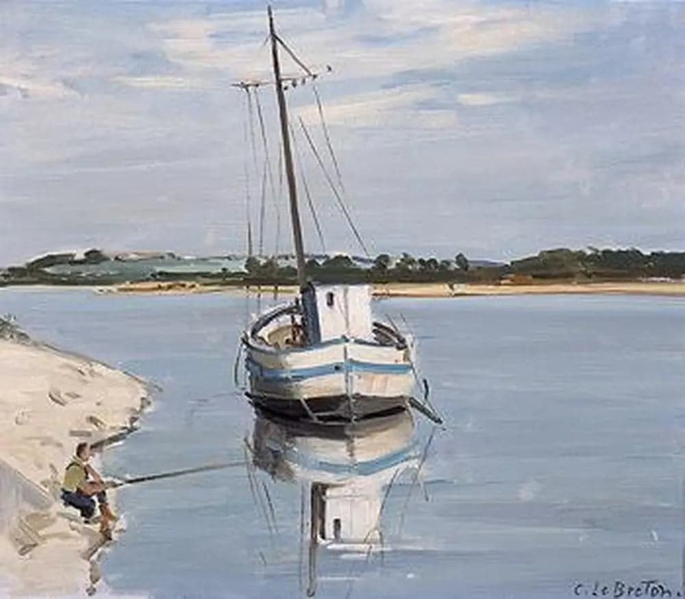 White boat on the Loire