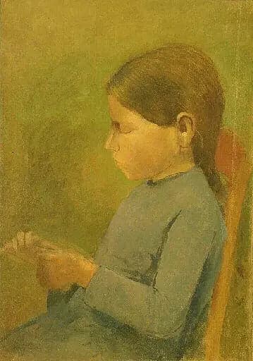 Little Girl Knitting