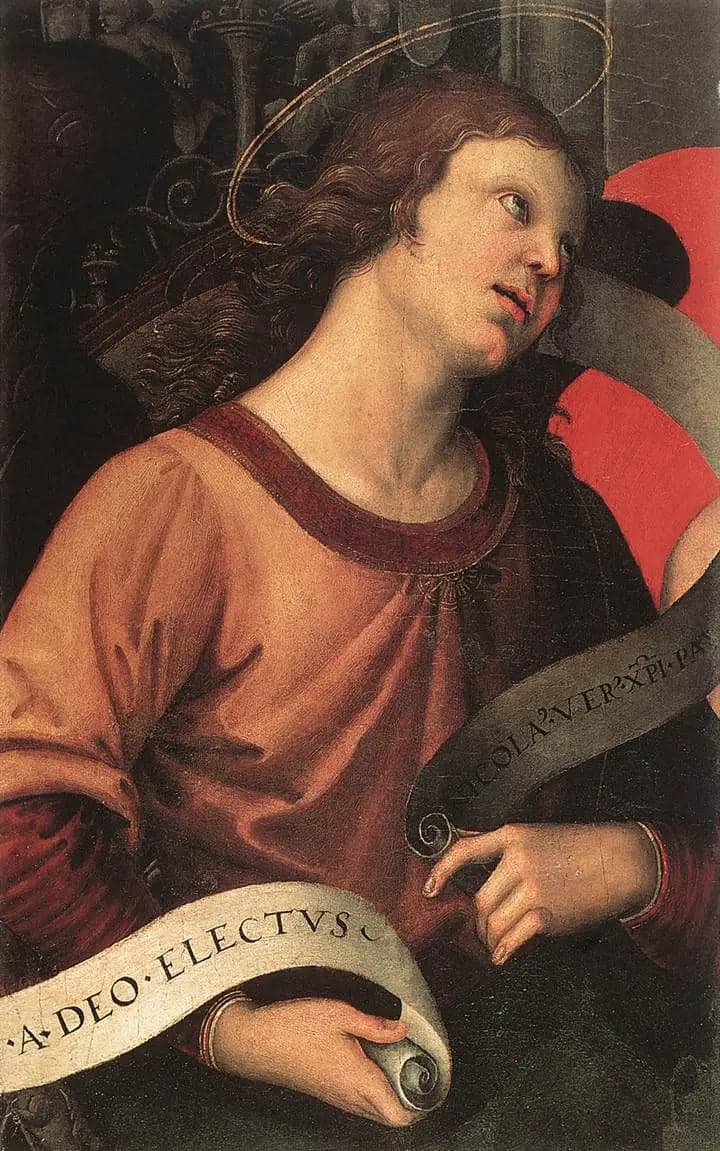 Angel holding a scroll