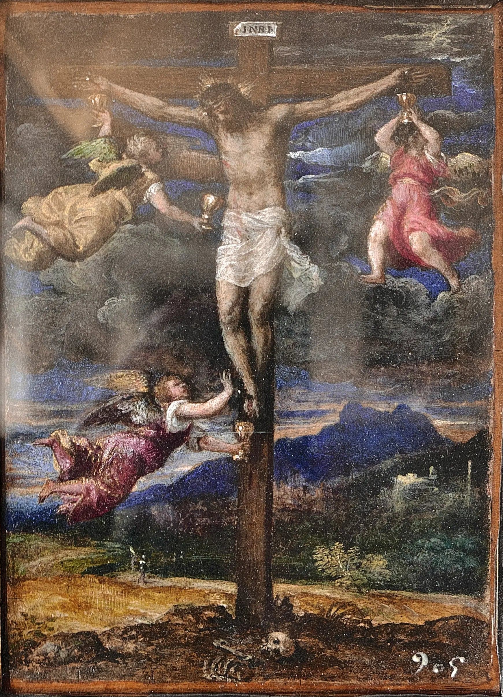 Crucifixion with three angels