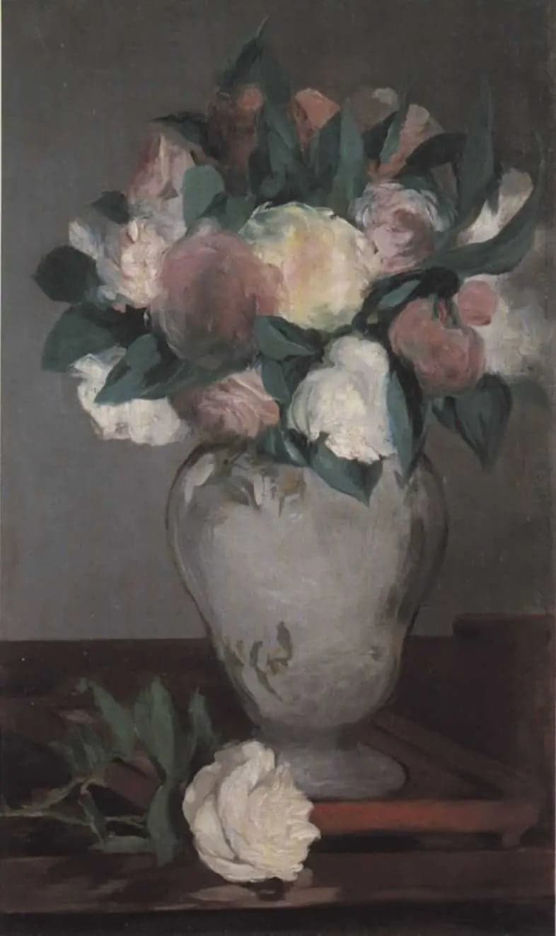 Peony Vase on a Lacquered Tray