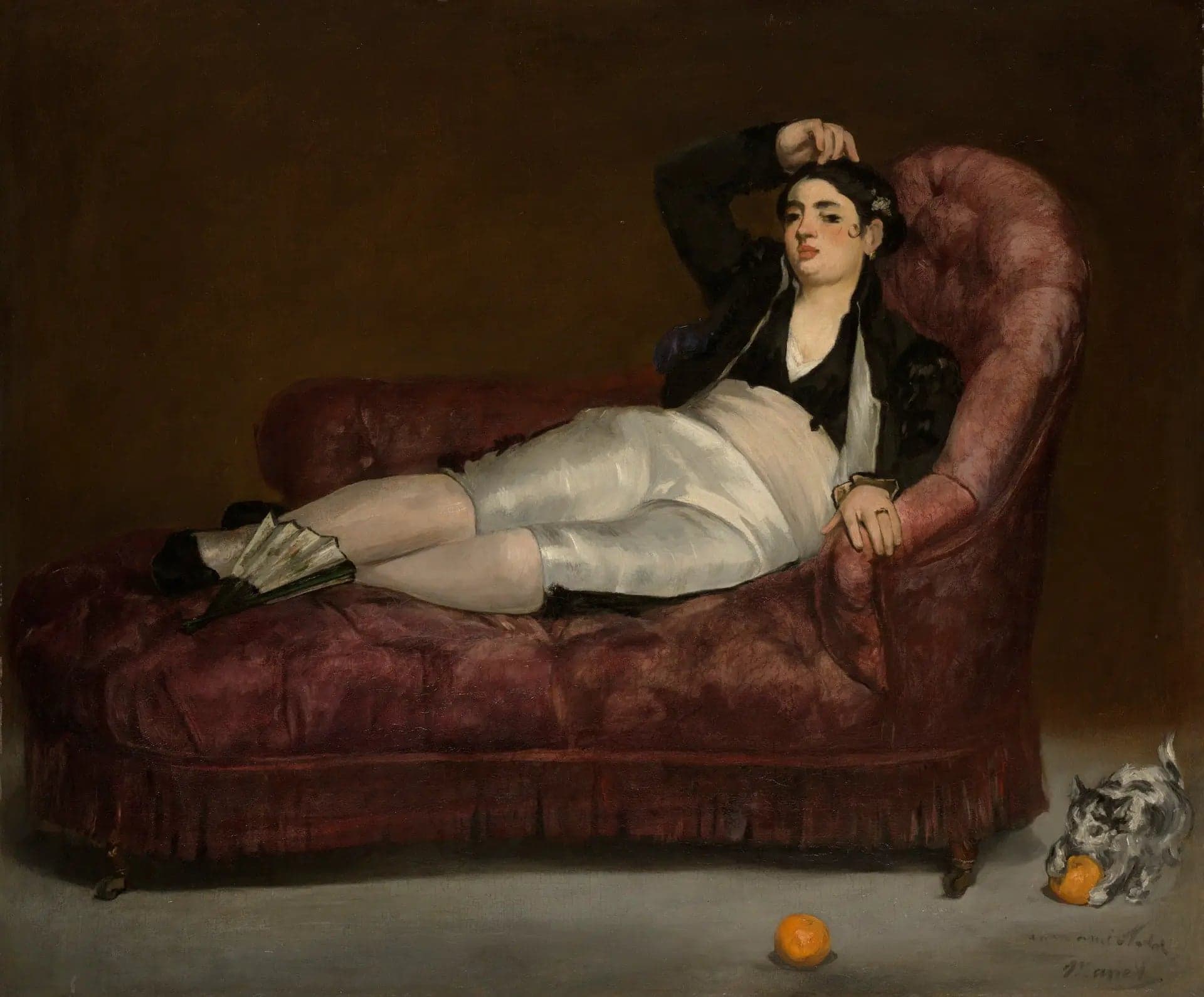 Young Woman Lying in Spanish Costume