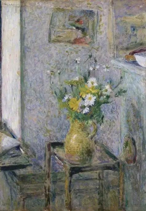 Pot de grès et fleurs