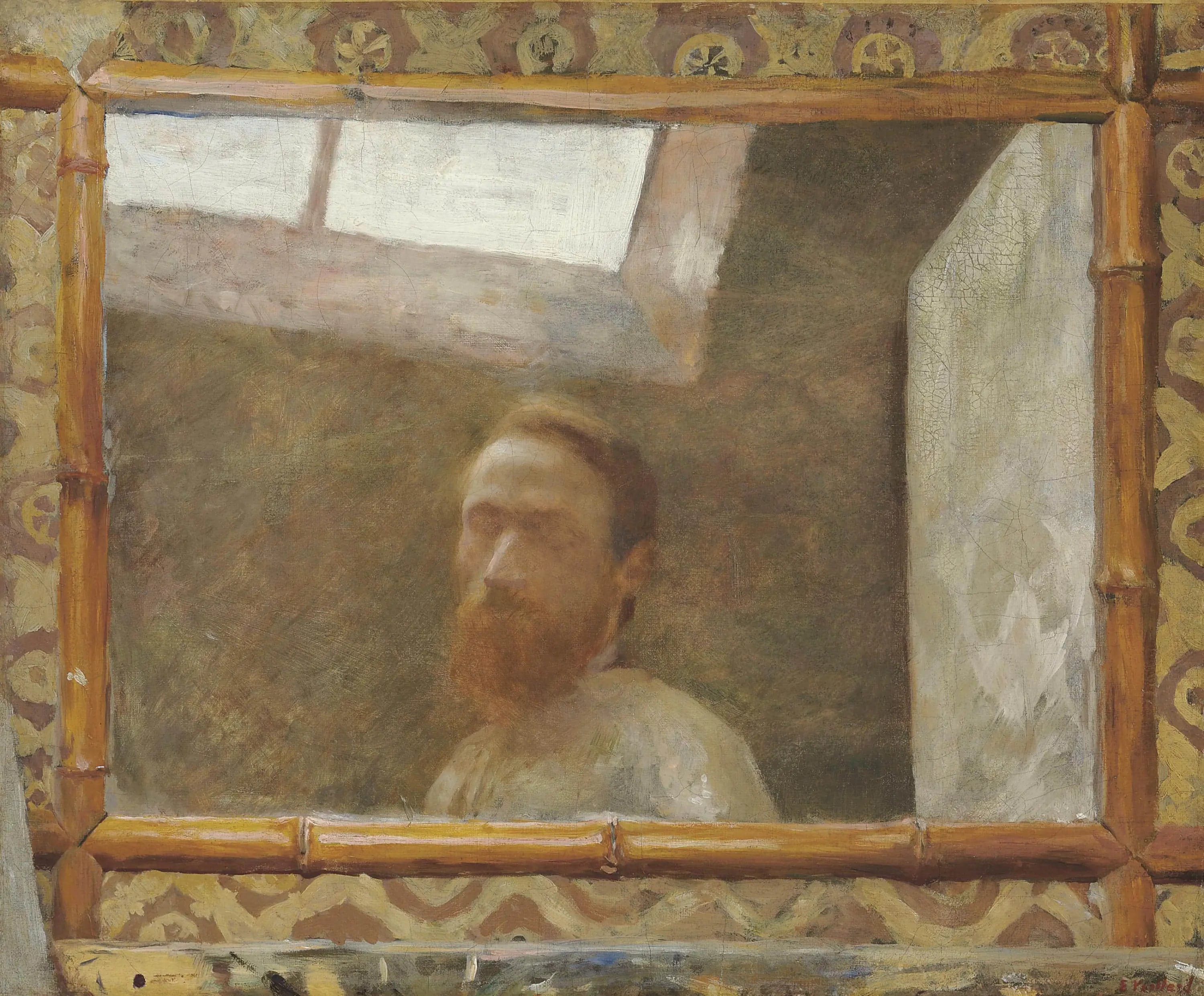 Self-portrait with bamboo mirror