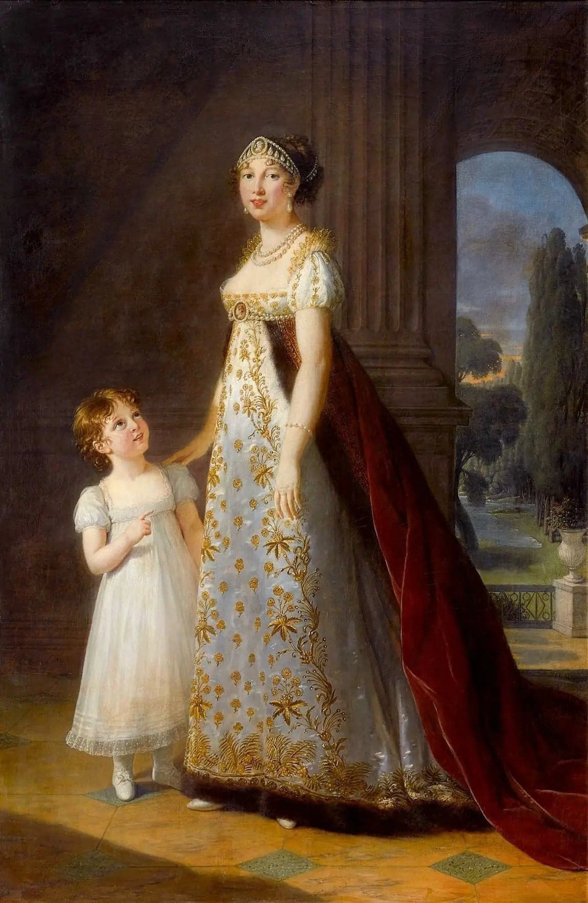 Marie-Annuciade-Caroline Bonaparte, Queen of Naples, with her daughter Laetitia-Joséphine Murat
