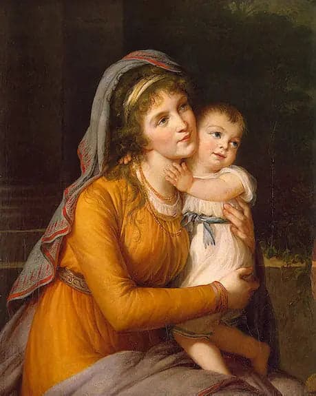 Portrait of Countess Anna Stroganova with her son