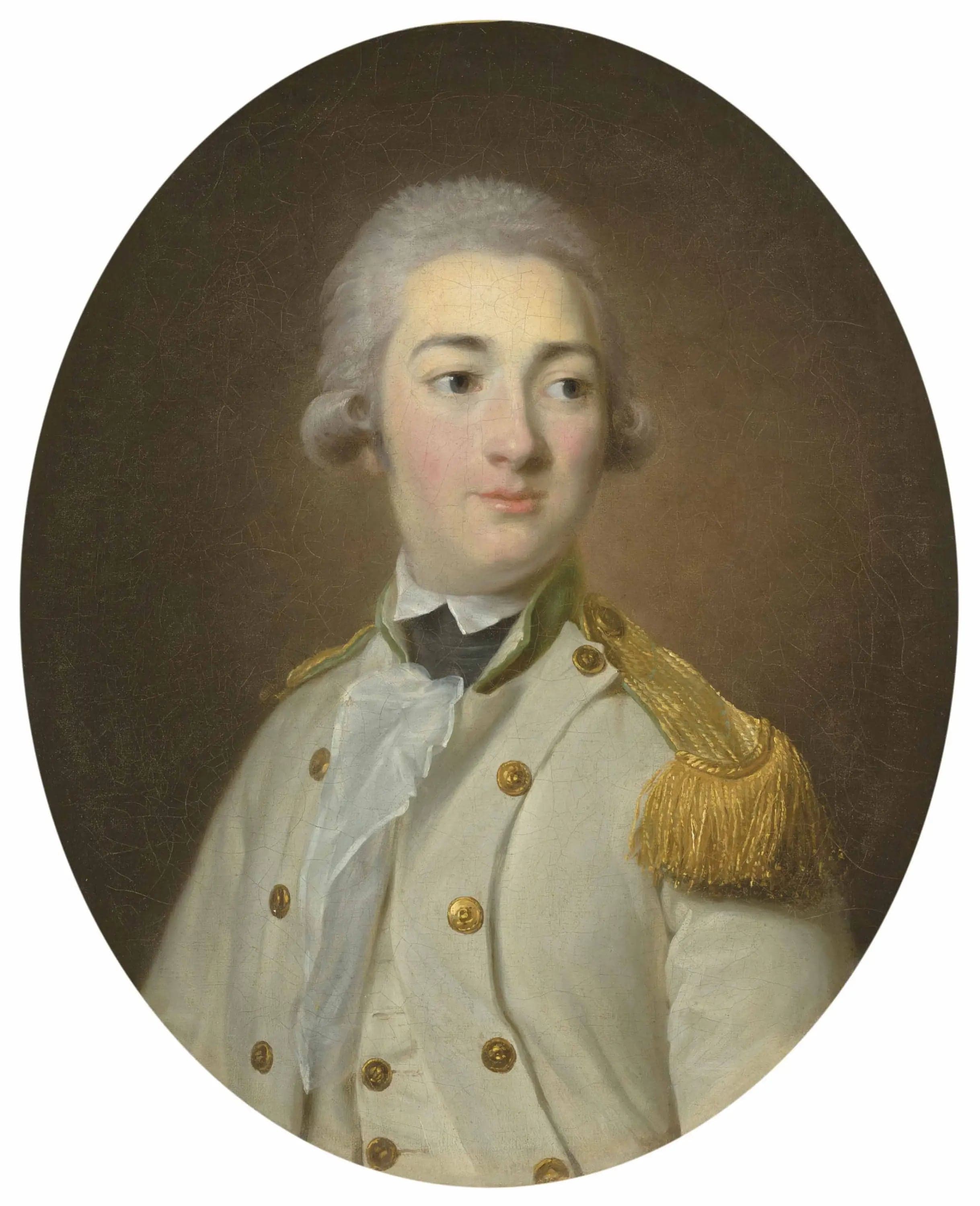 Portrait of a junior officer of the French Royal Infantry, bust