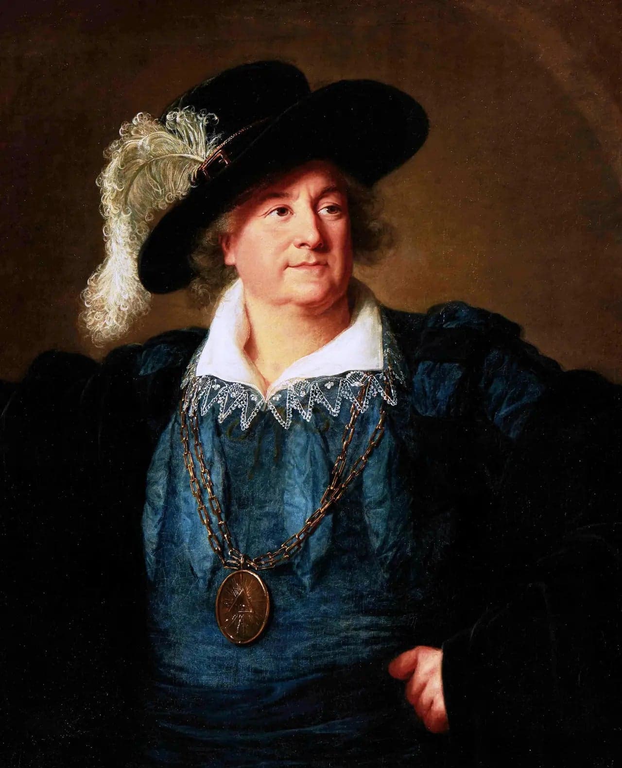 Stanislas Auguste with the Masonic emblem on his chest