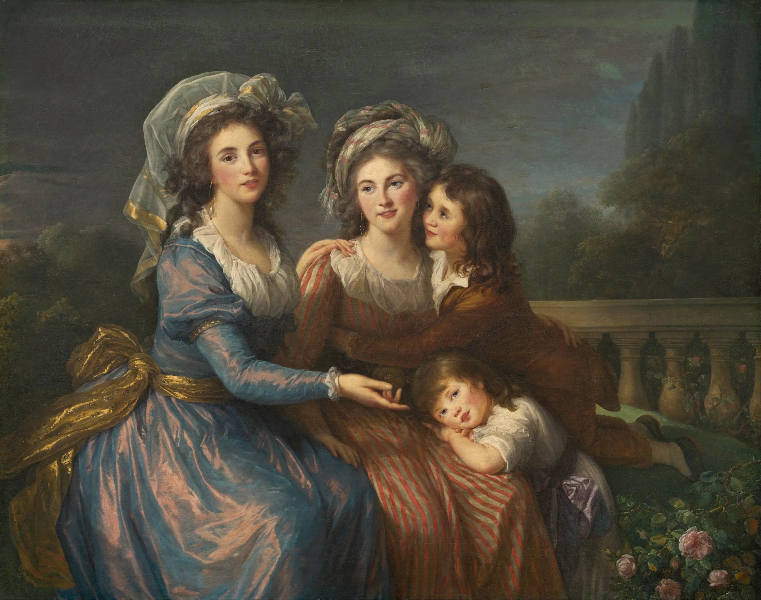 The Marquise de Pezay and the Marquise de Rougé with her sons Alexis and Adrien