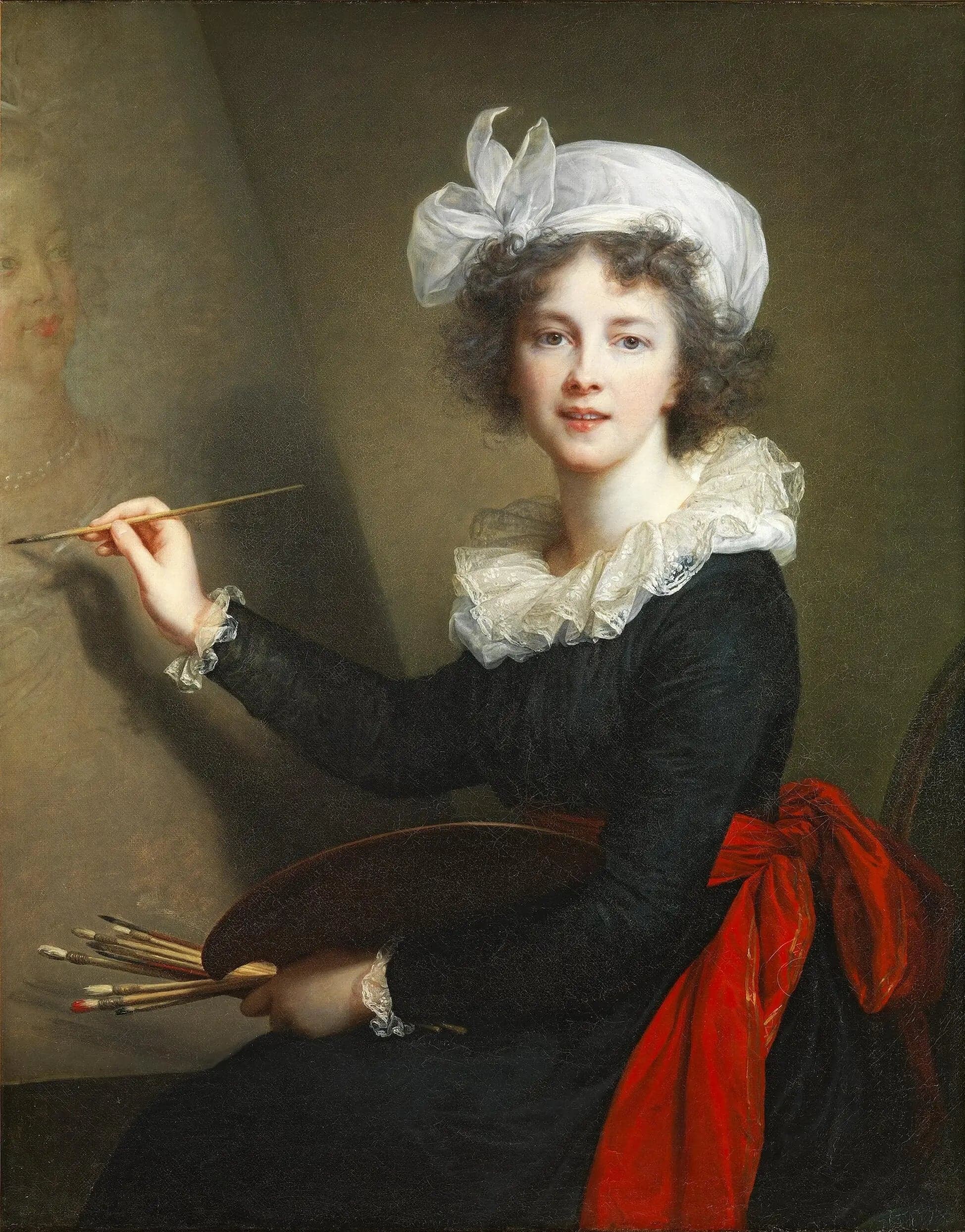 The artist executing a portrait of Queen Marie-Antoinette