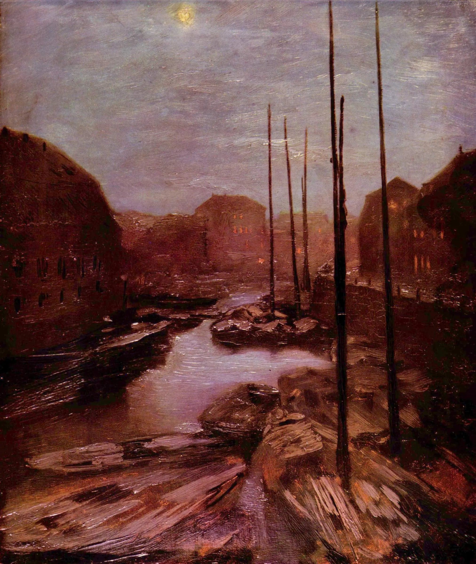 Friedrichsgracht under the moonlight