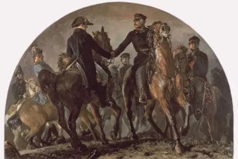 Wellington and Blücher at the Battle of Waterloo