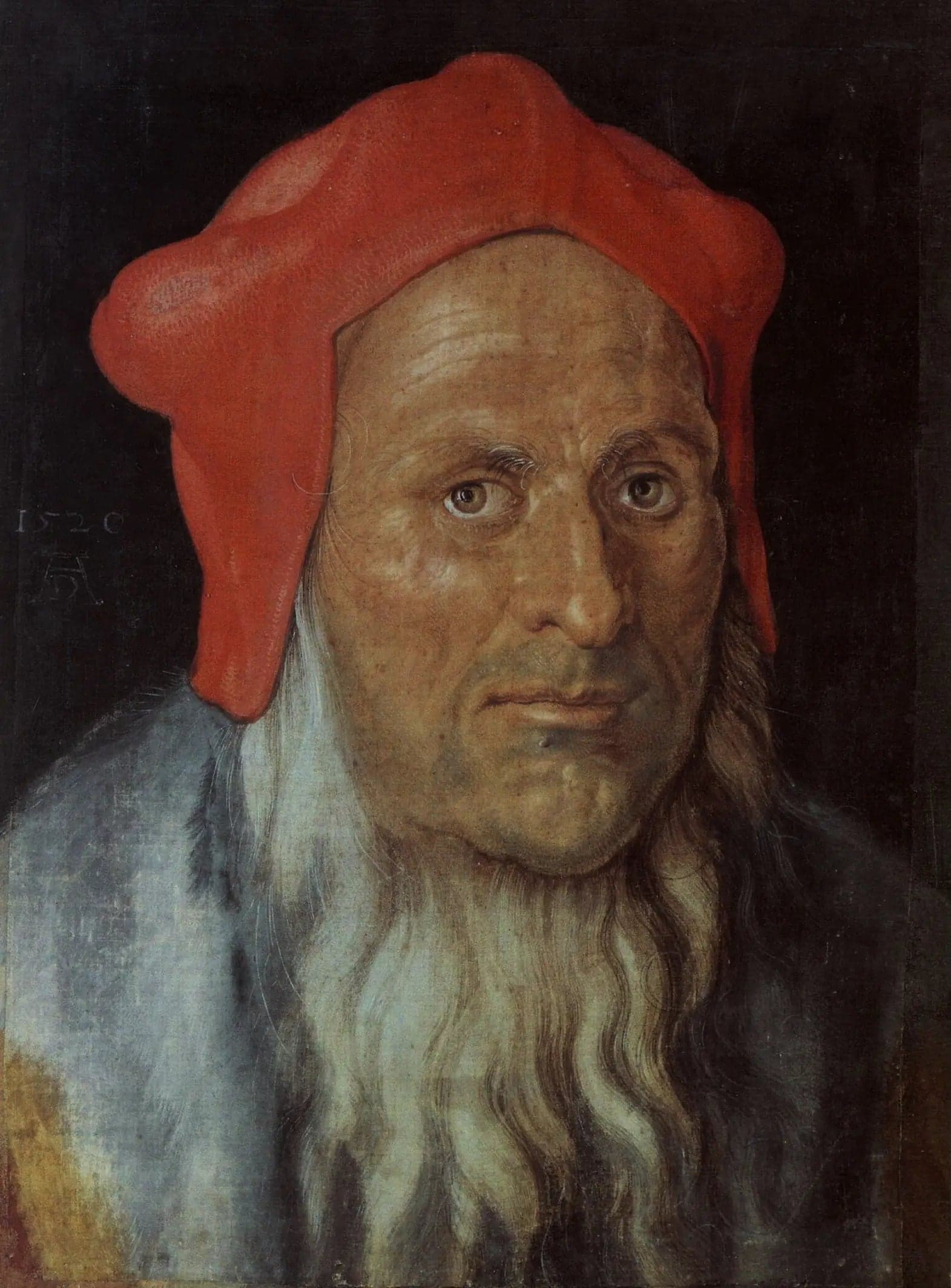 Head of an Old Man Wearing a Red Cap