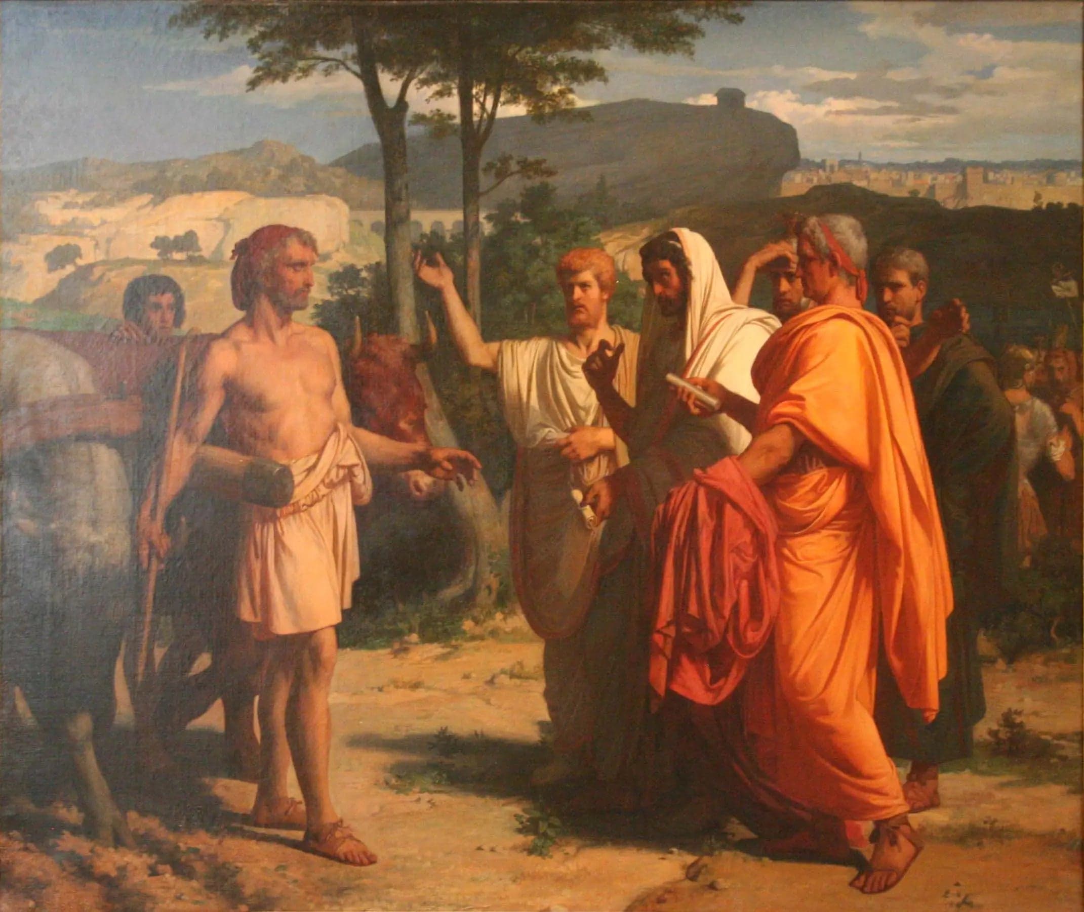 Cincinnatus receiving the ambassadors tasked with bringing him the insignia of dictatorship