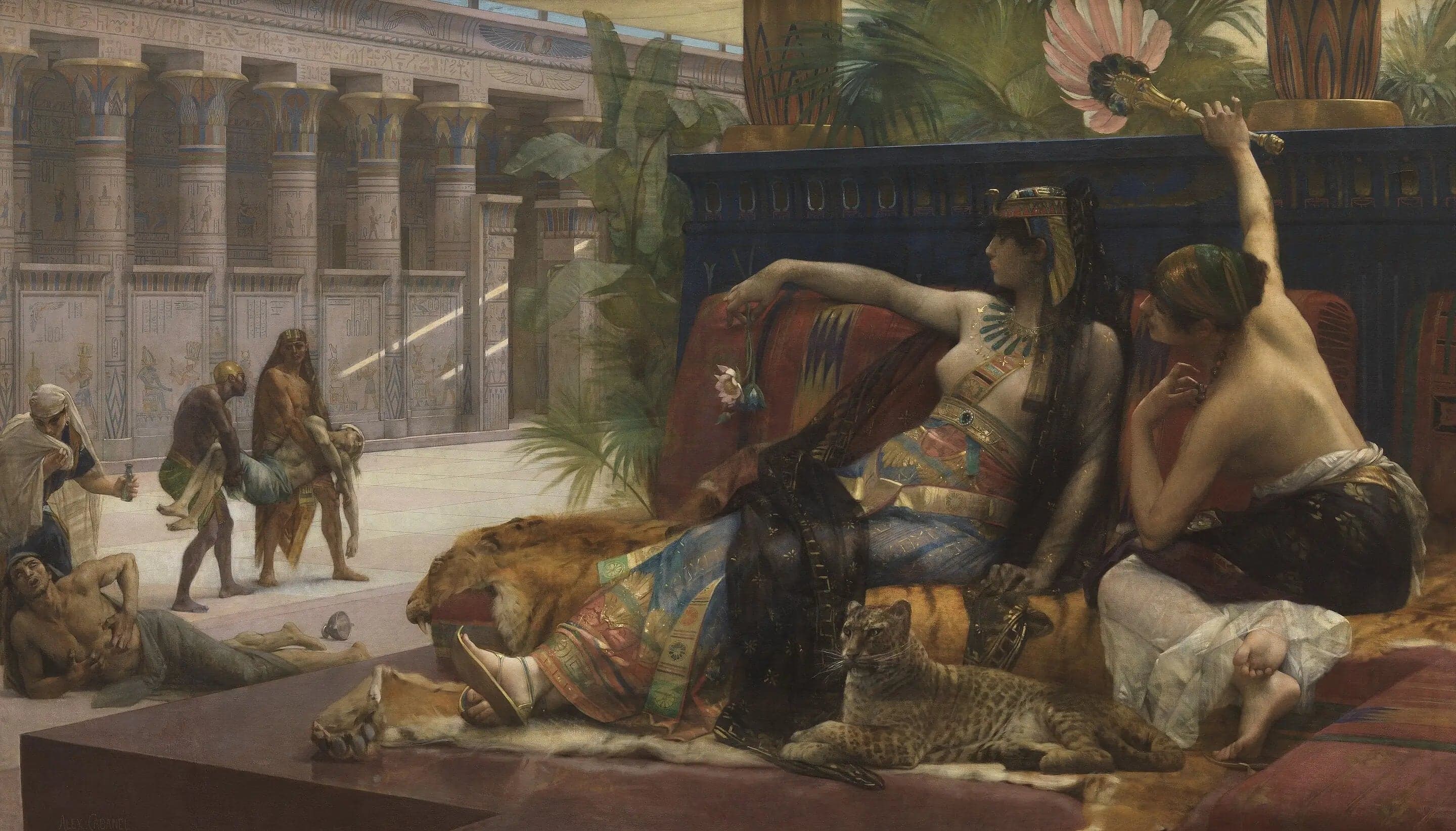 Cleopatra imposes poisons on condemned prisoners