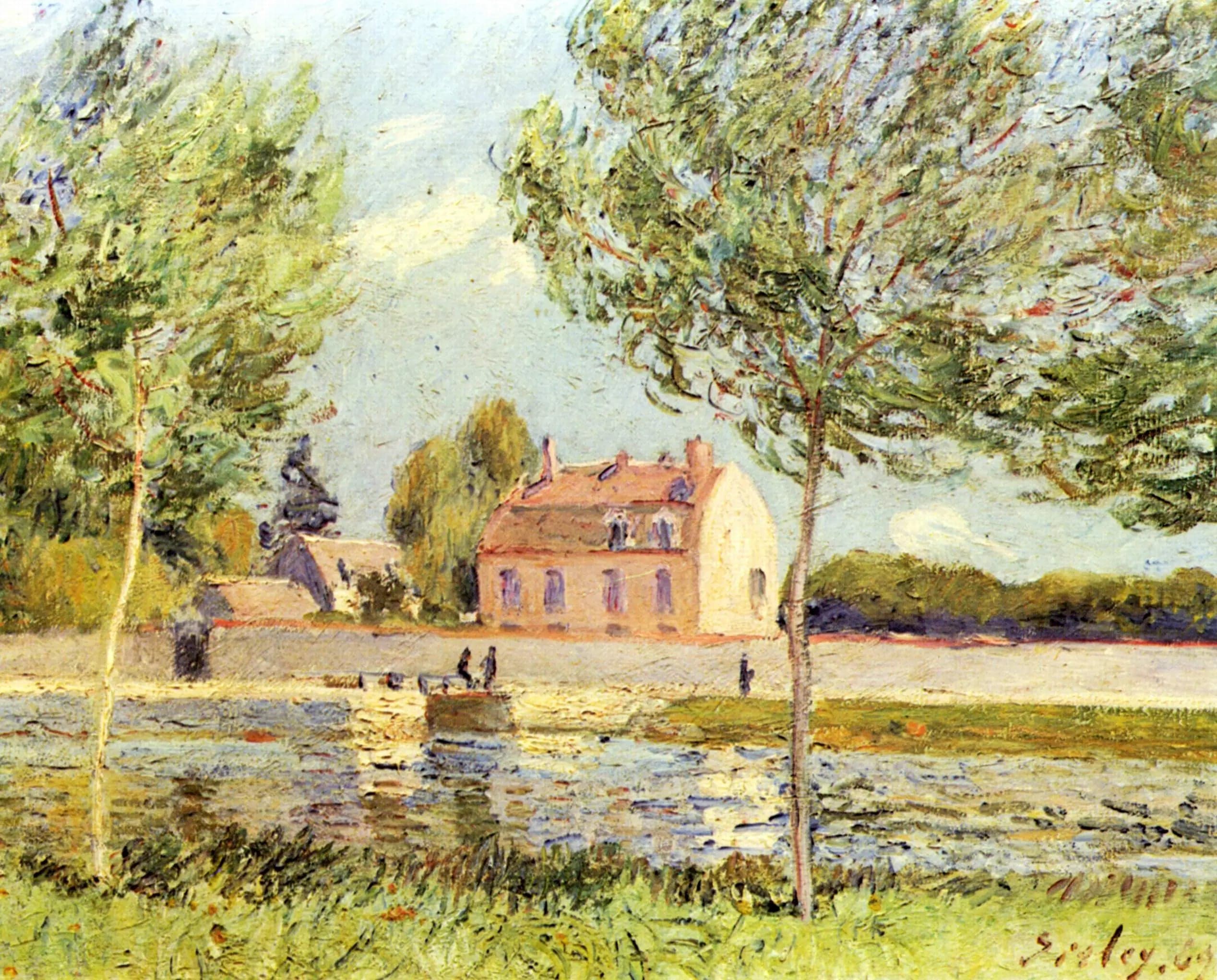 Houses on the Loing Riverbank