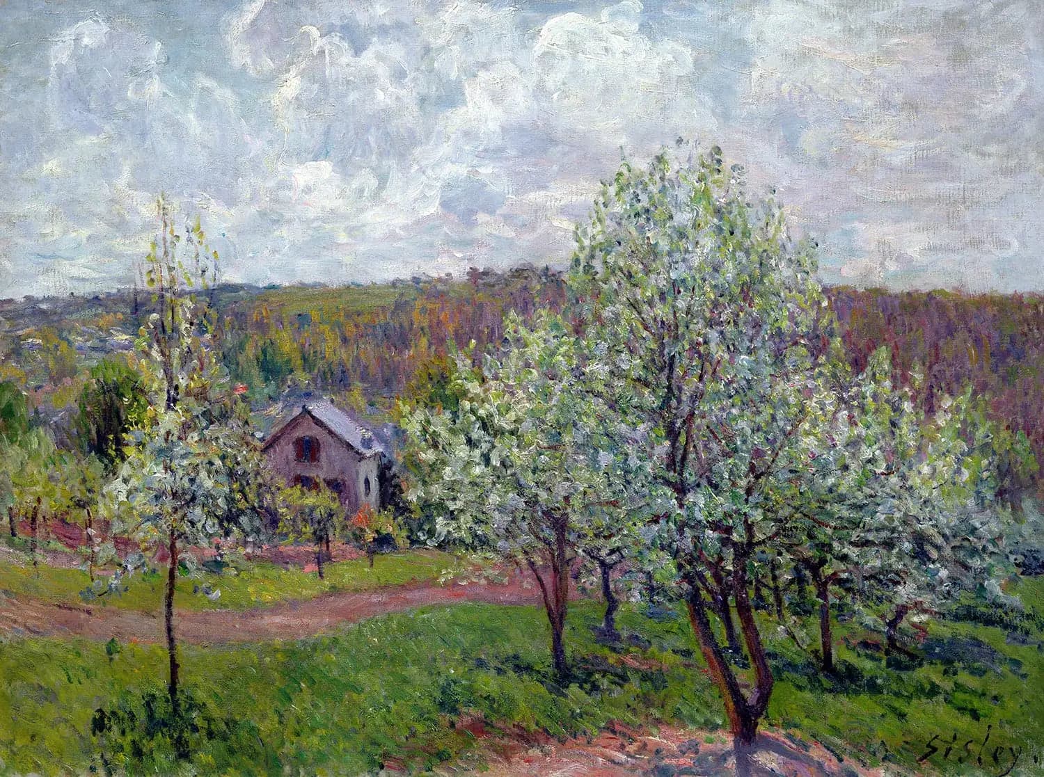 Spring near Paris. Apple Trees in Bloom