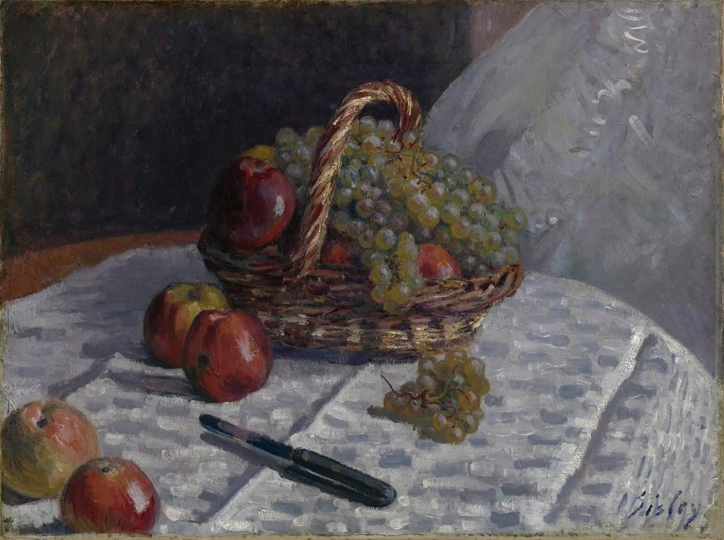 Still Life, Apples and Grapes