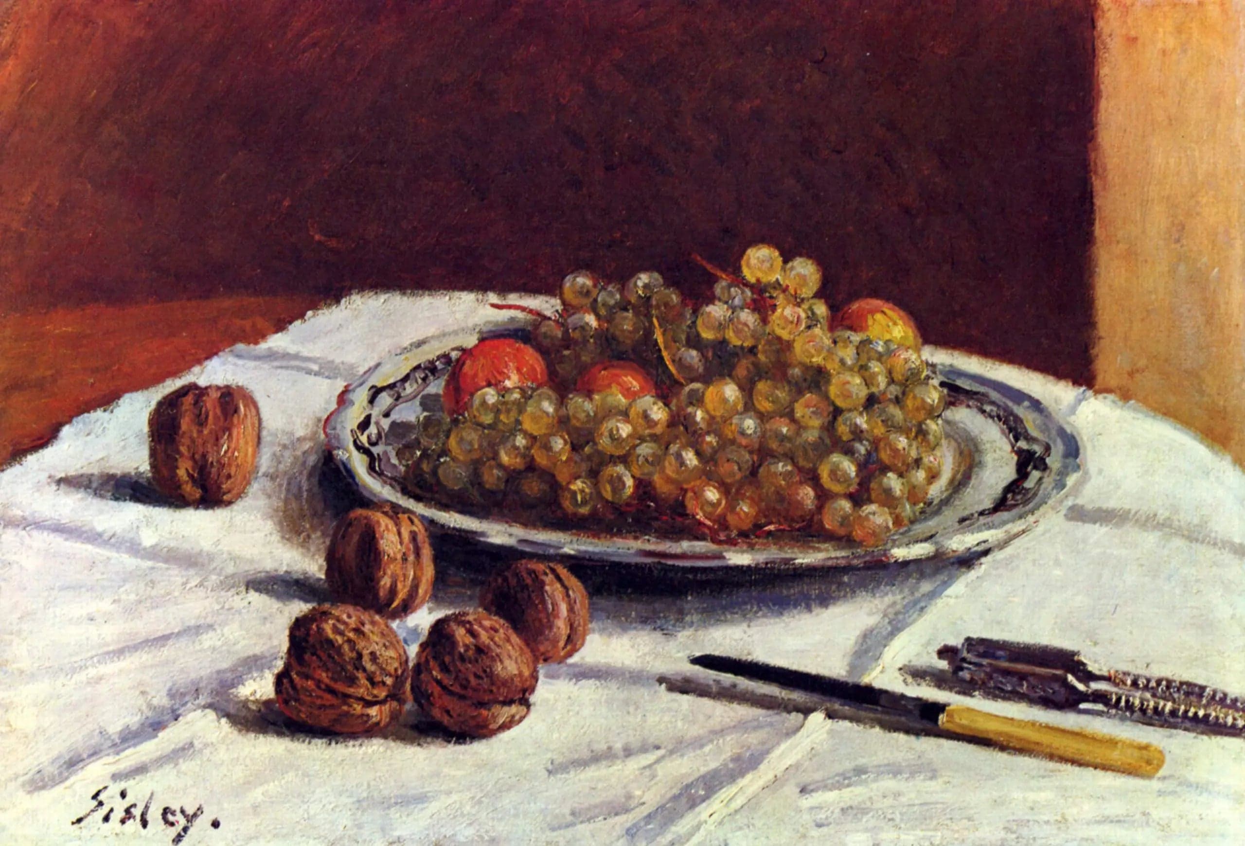 Still Life, Raisins and Walnuts