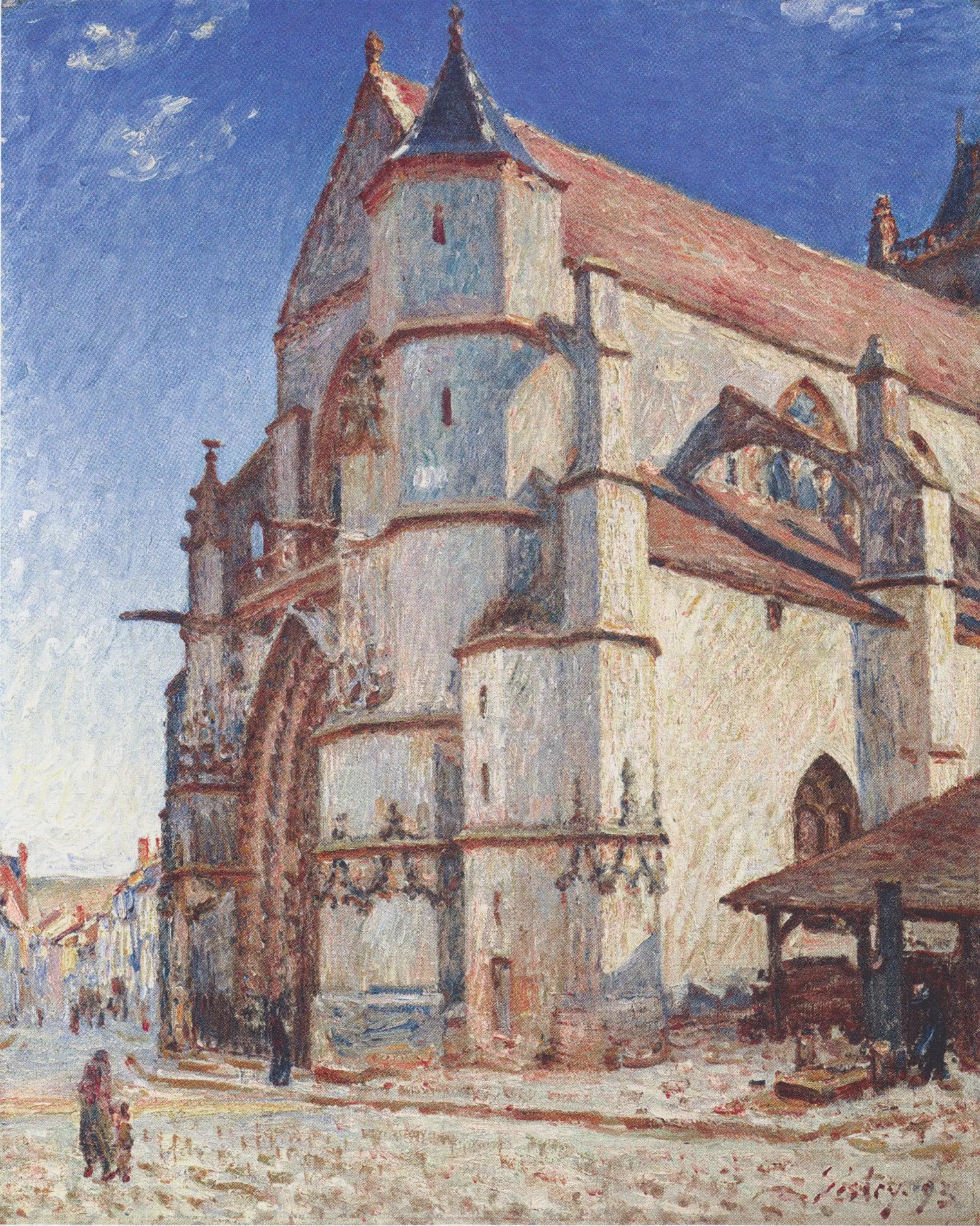 The Church of Moret in the Morning Sun