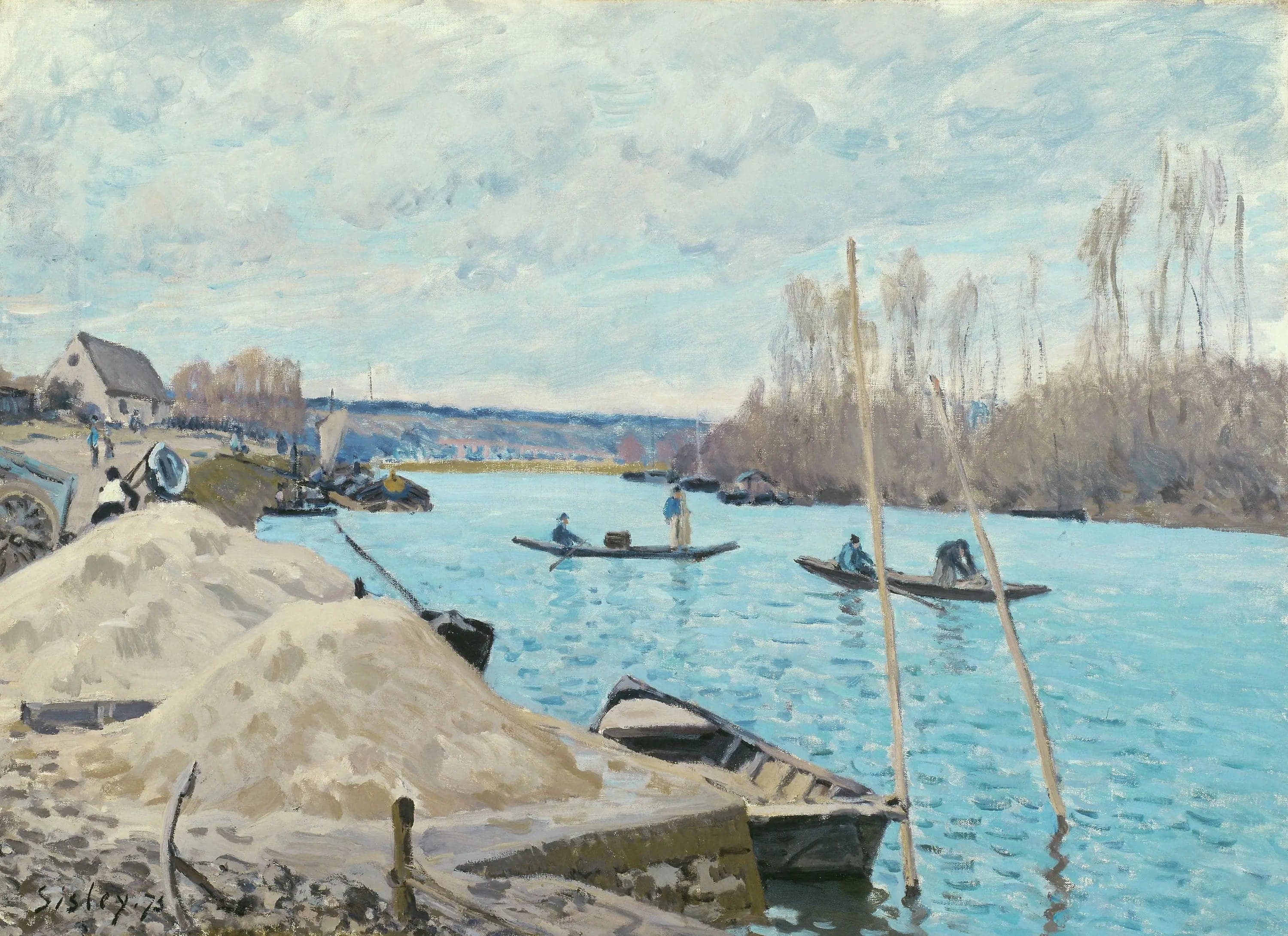 The Seine at Port-Marly, heap of sand