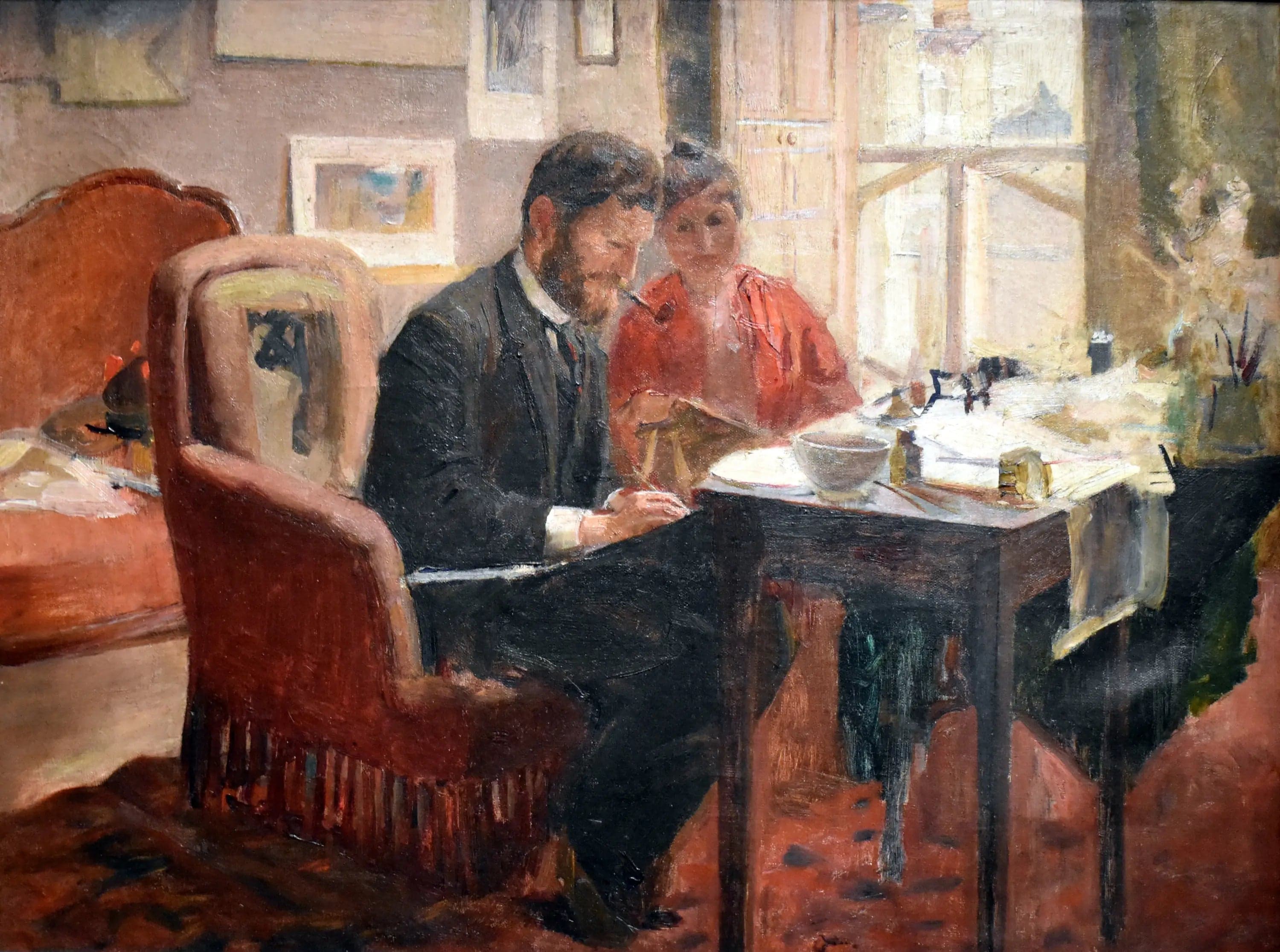 Self-Portrait of Mucha in His Apartment in Paris