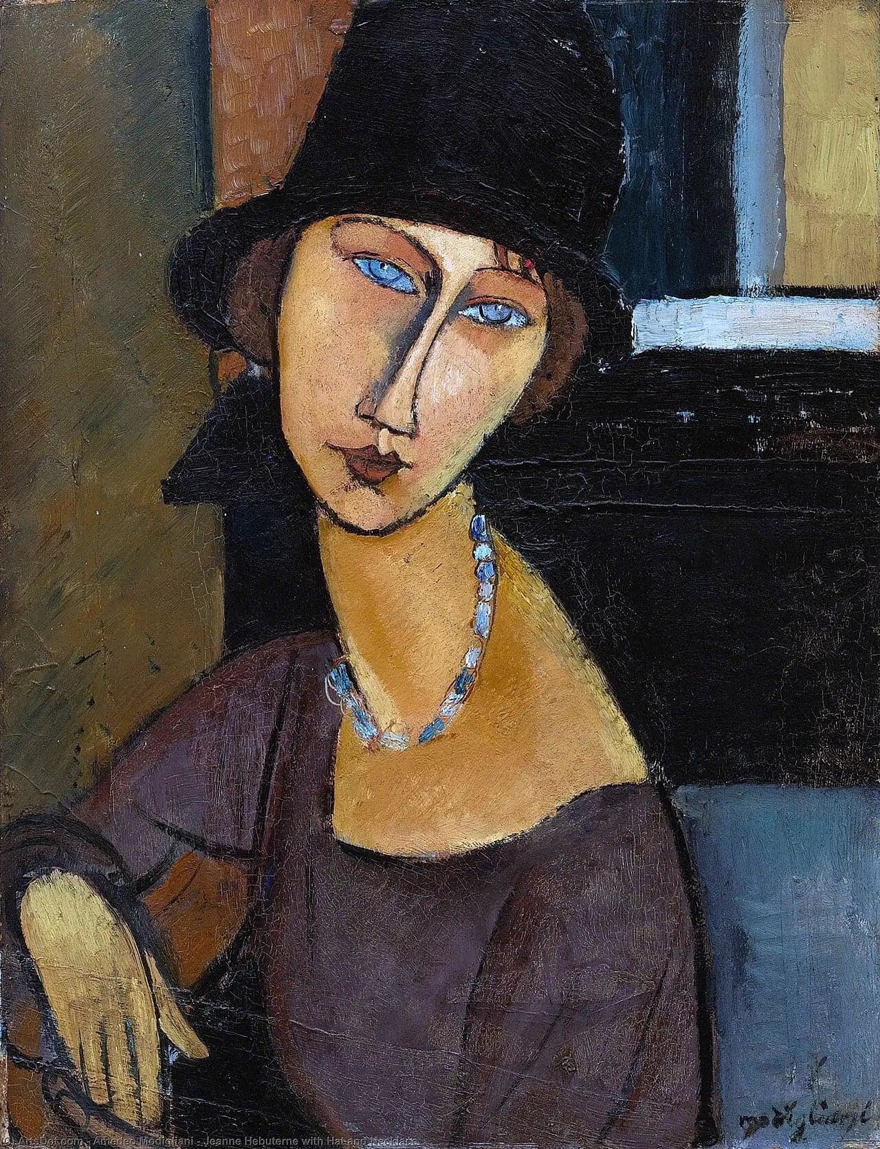 Jeanne Hébuterne with Hat and Necklace