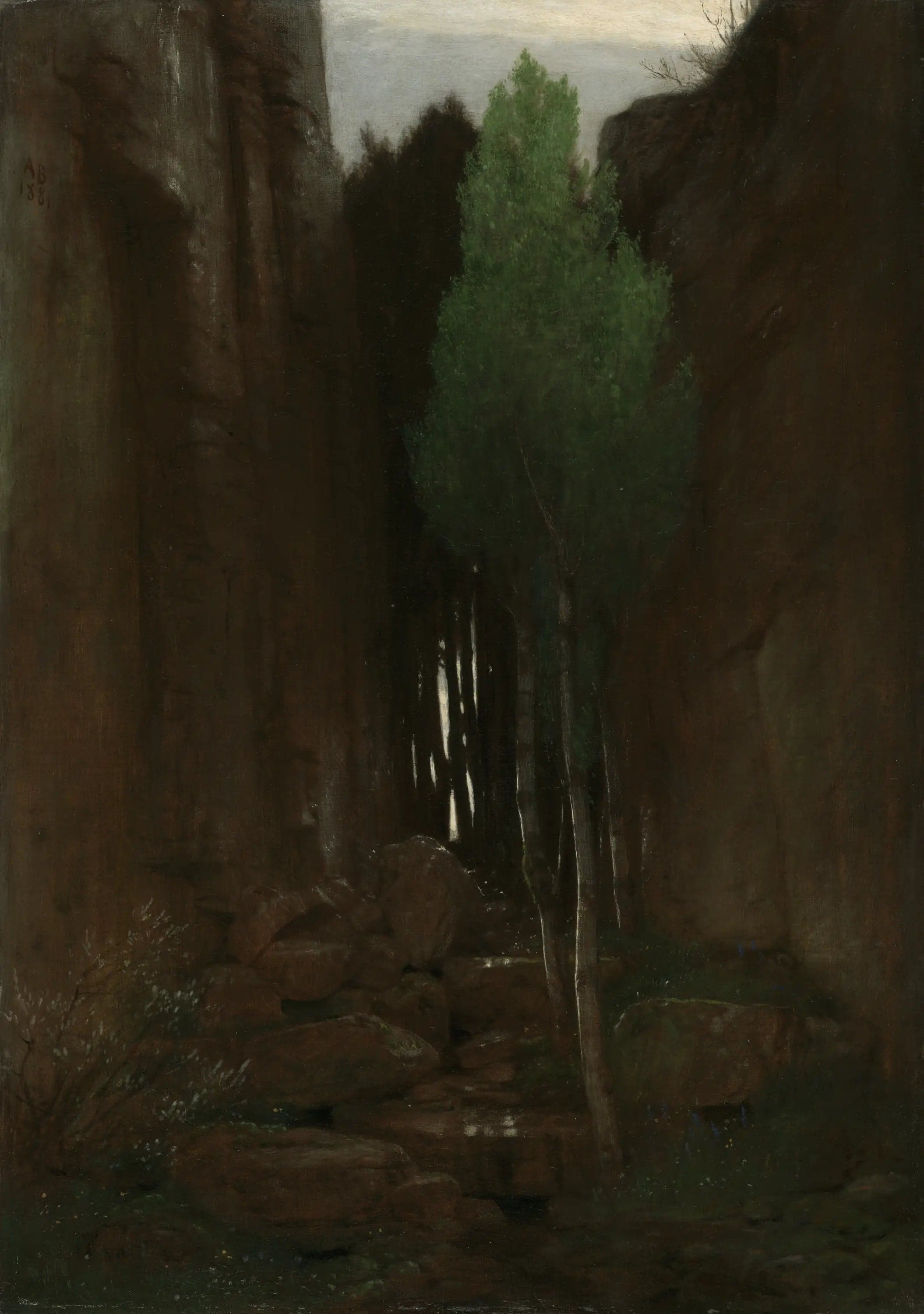 A source in a narrow gorge