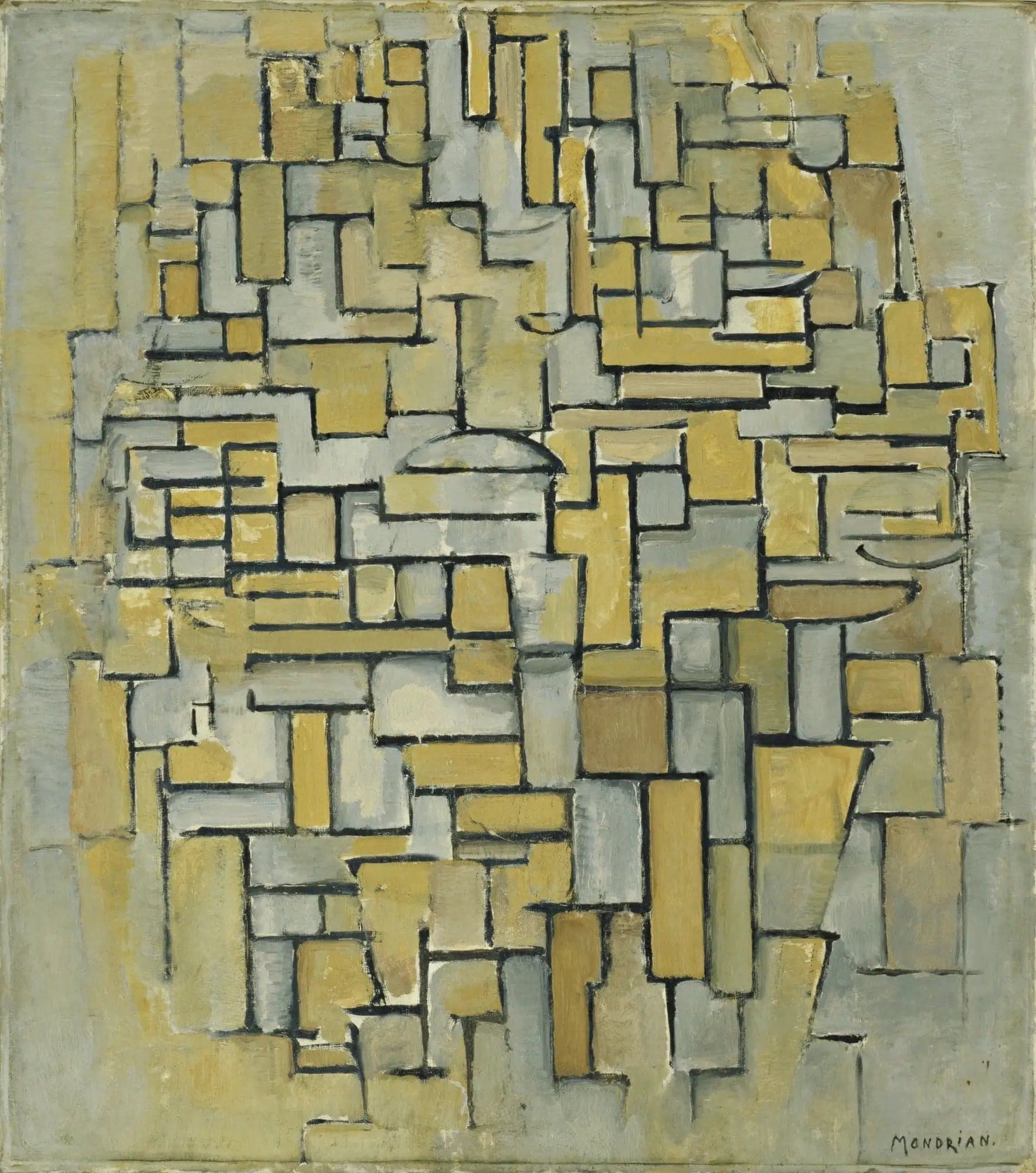 Composition in brown and gray