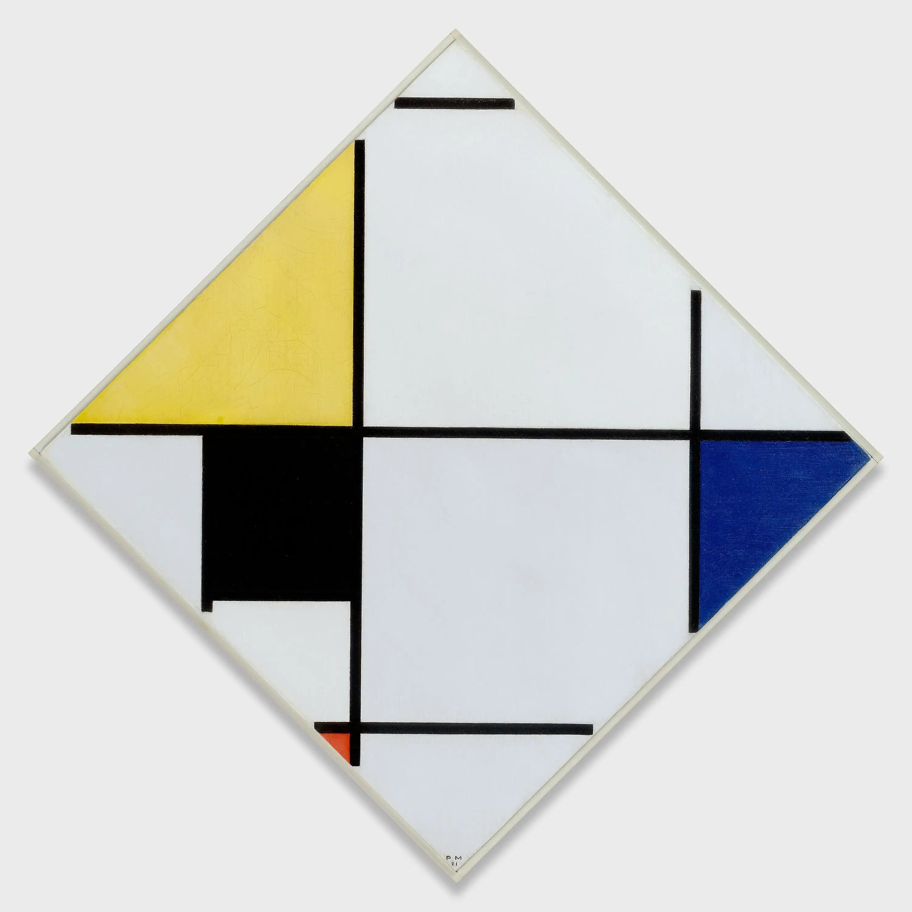 Diamond composition with yellow, black, blue, red, and gray