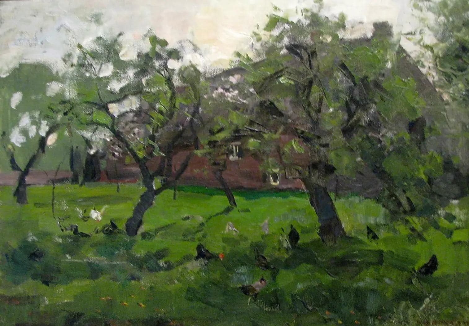 Orchard with Chickens