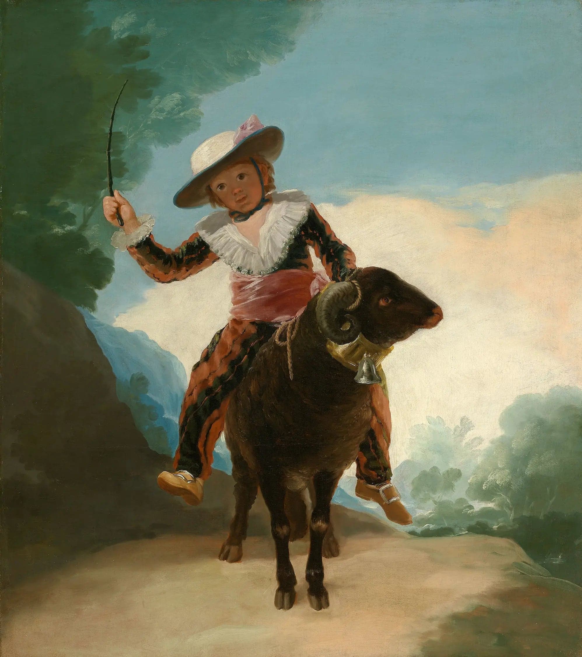 Child Riding a Sheep