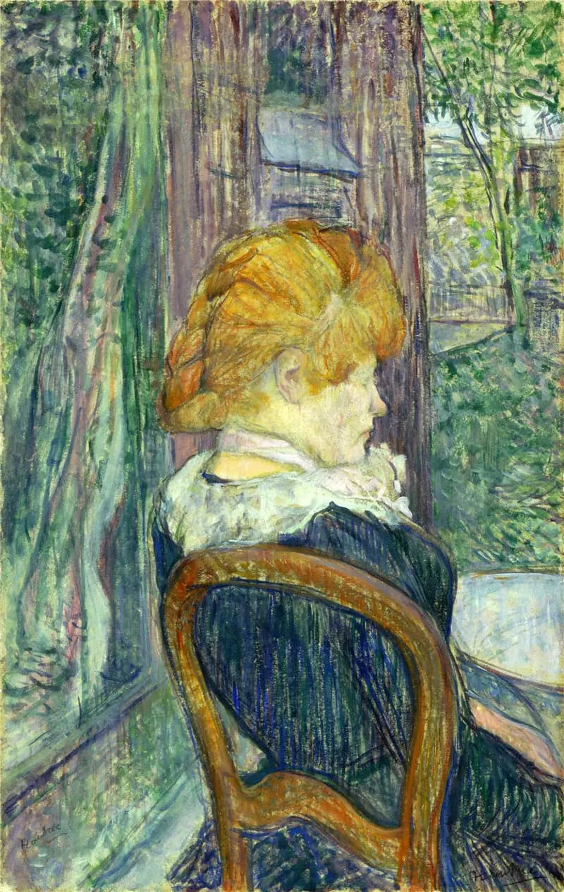 A Woman Sitting in a Garden - Henri de Toulouse