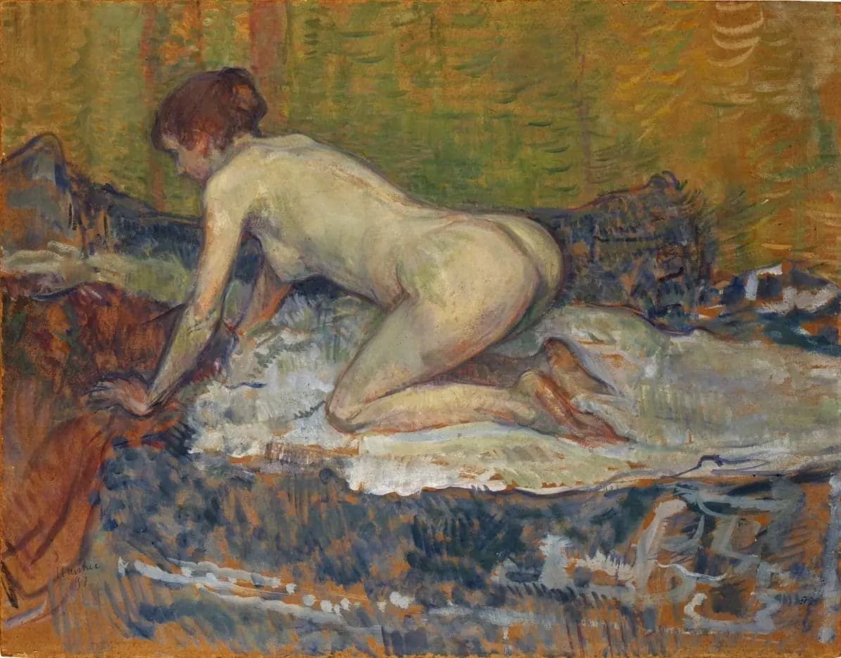 Red-haired nude crouching woman - Henri de Toulouse