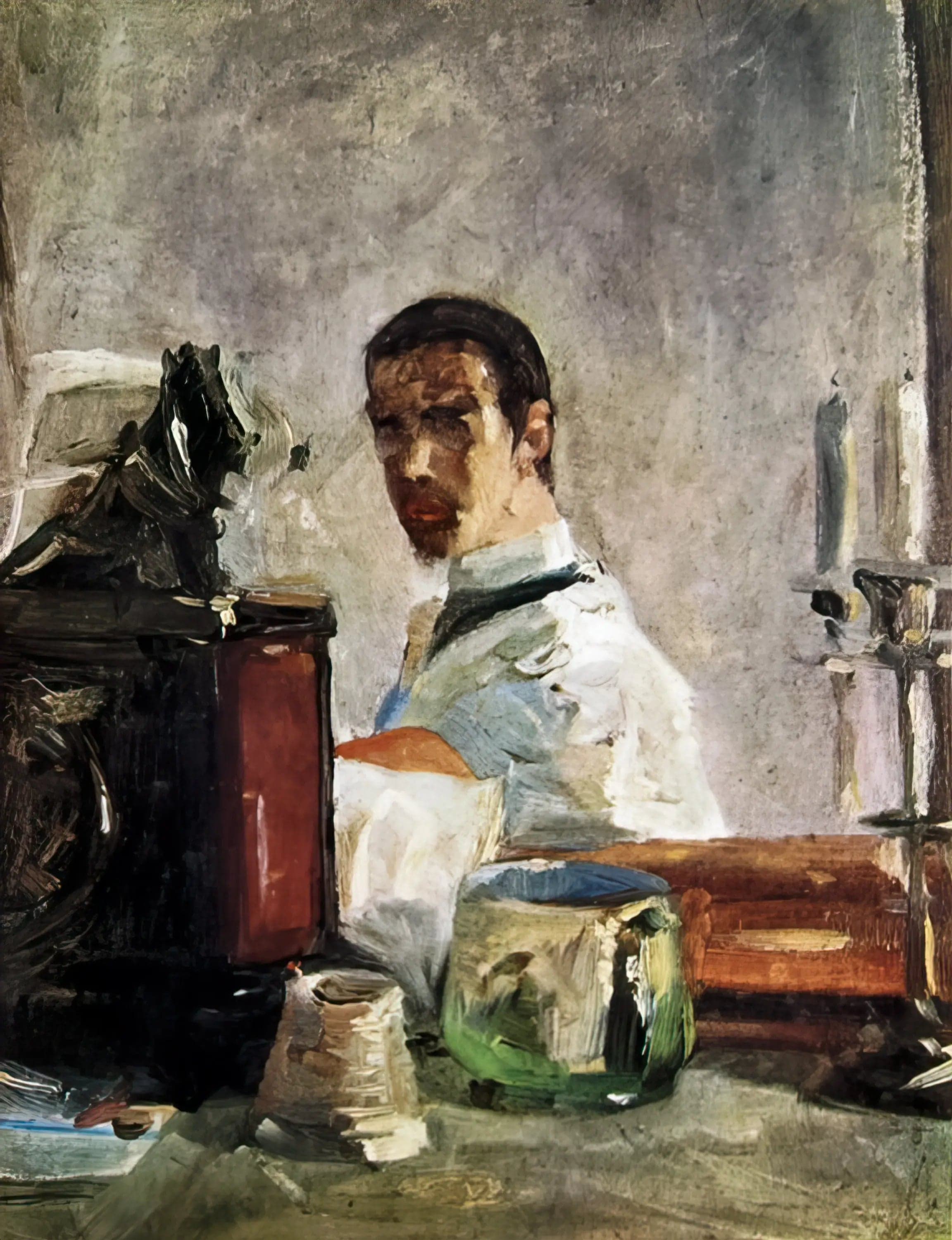 Self-Portrait in Front of a Mirror - Henri de Toulouse