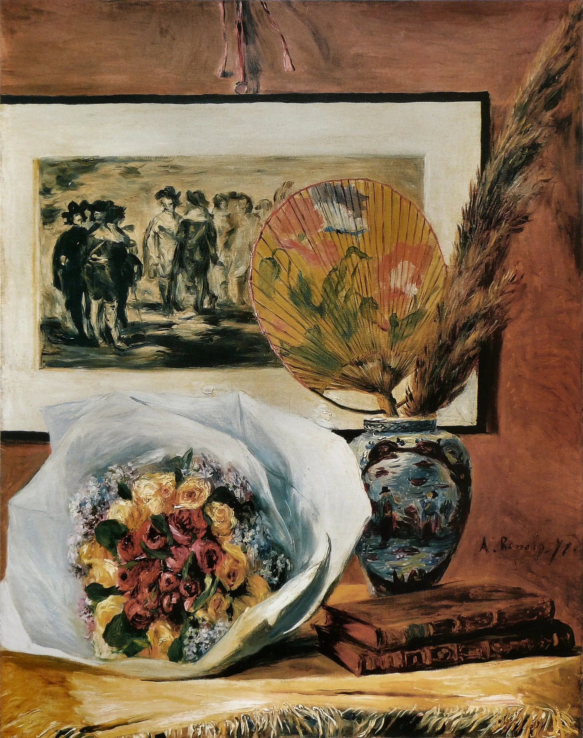 Still Life with Bouquet and Fan - Pierre
