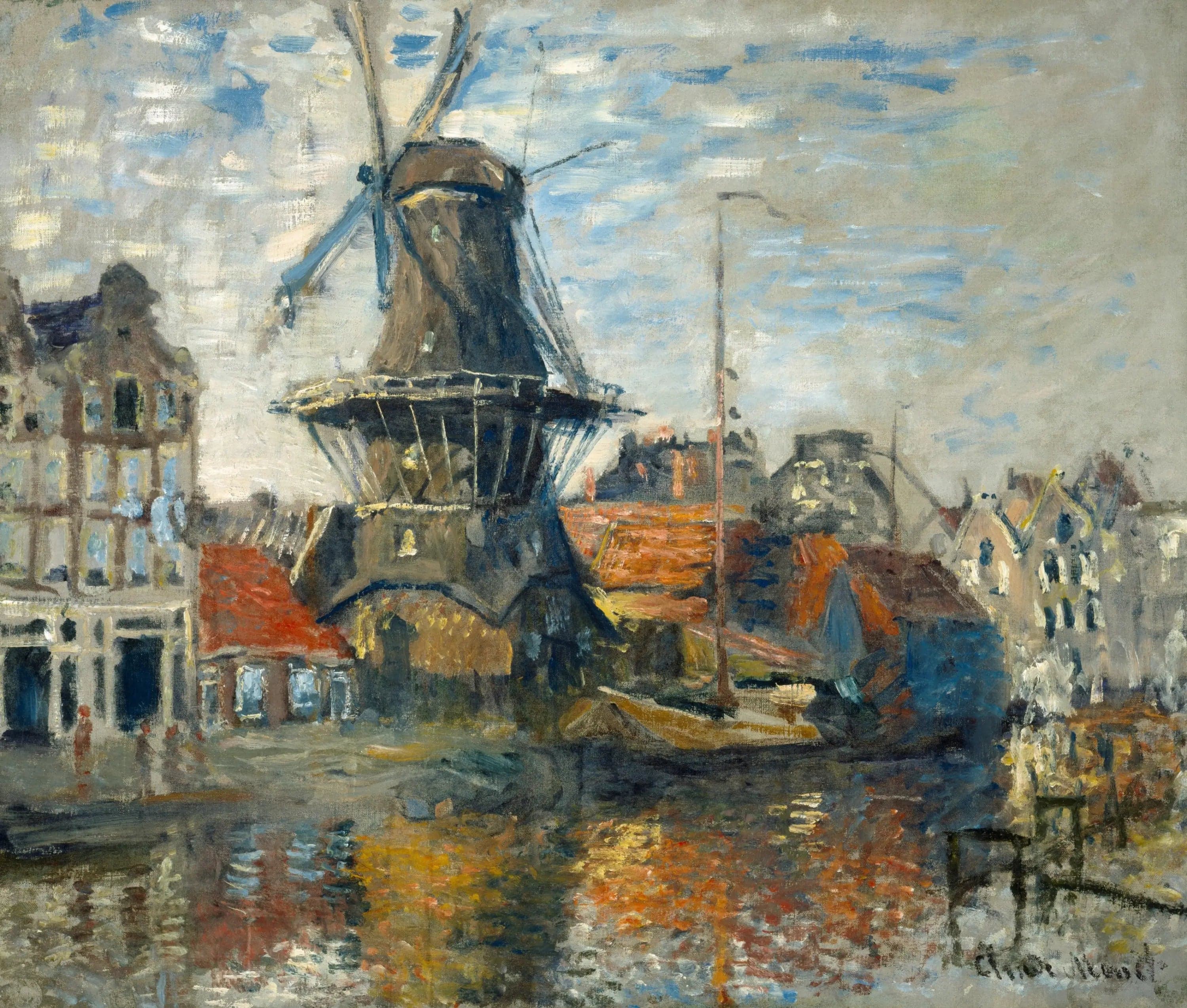 The windmill on the Onbekende canal, Amsterdam