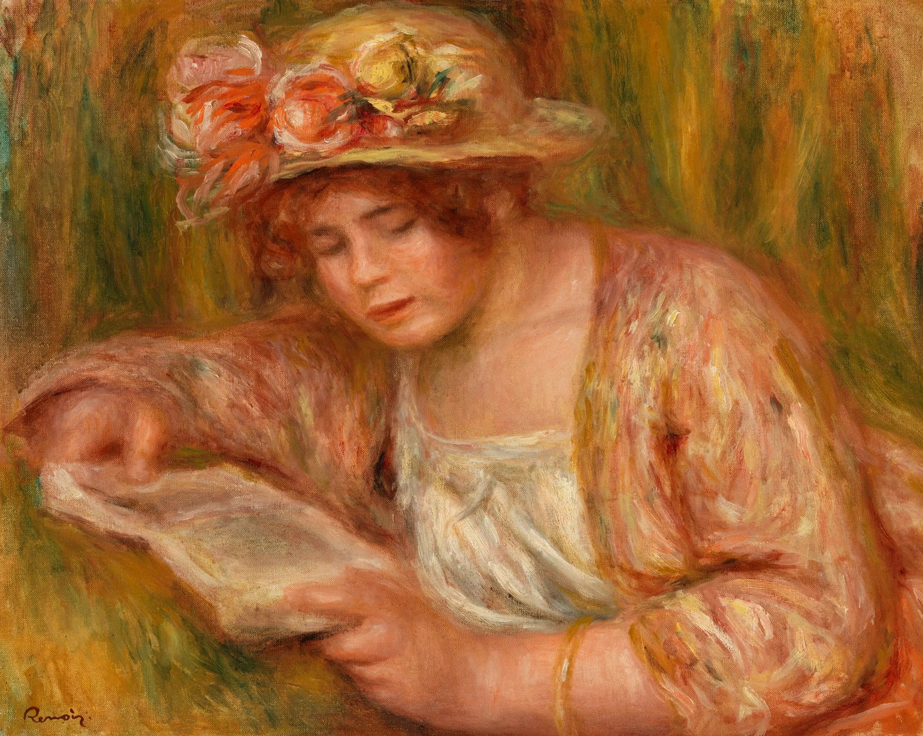Andrée in a Hat, Reading - Pierre