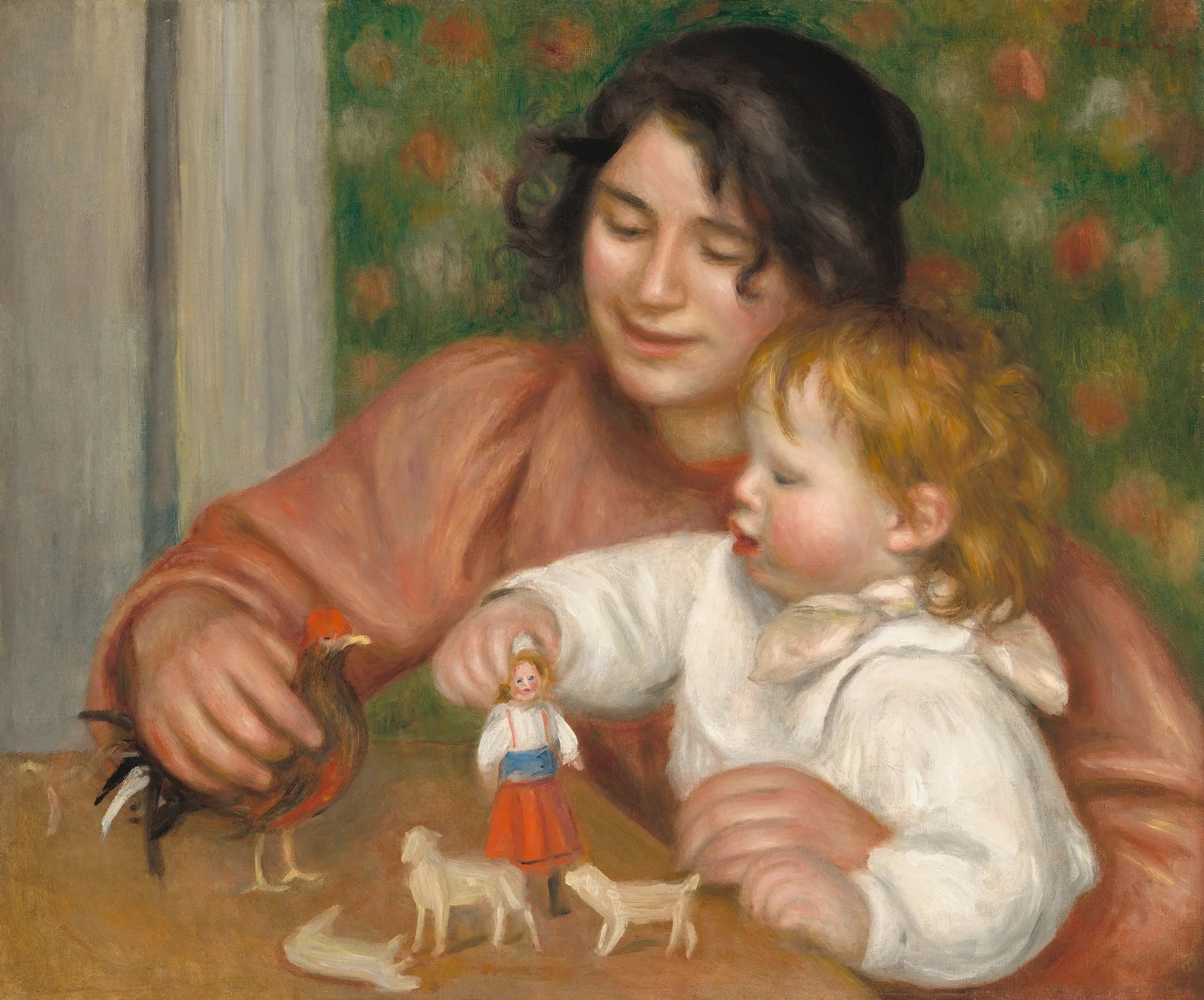 Child with Toys - Gabrielle and the Artist's Son, Jean - Pierre