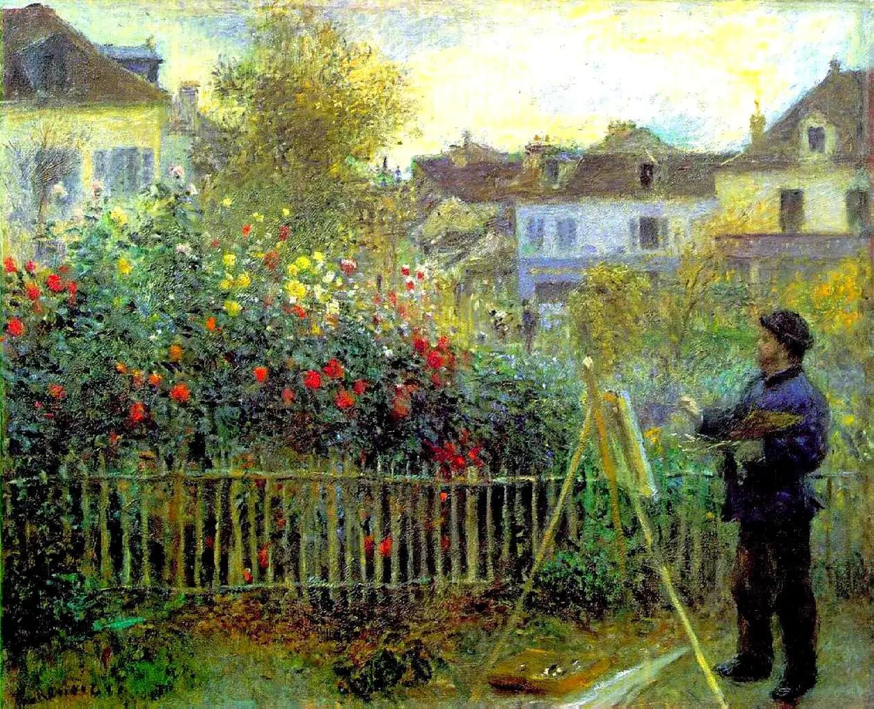 Claude Monet painting in his garden at Argenteuil - Pierre